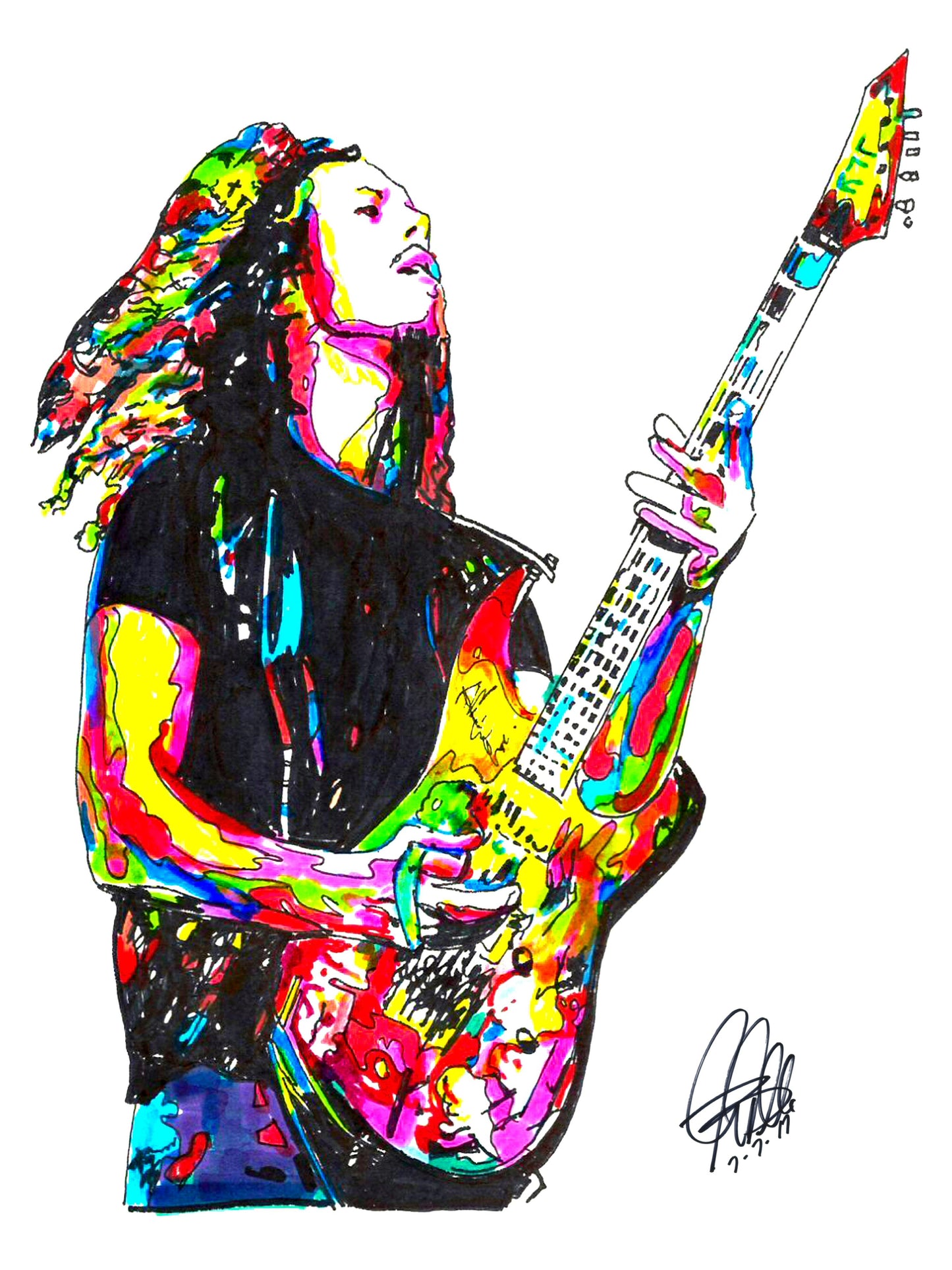 Kirk Hammett Metallica Guitar Rock Poster Metal Print Wall Art 8.5x11