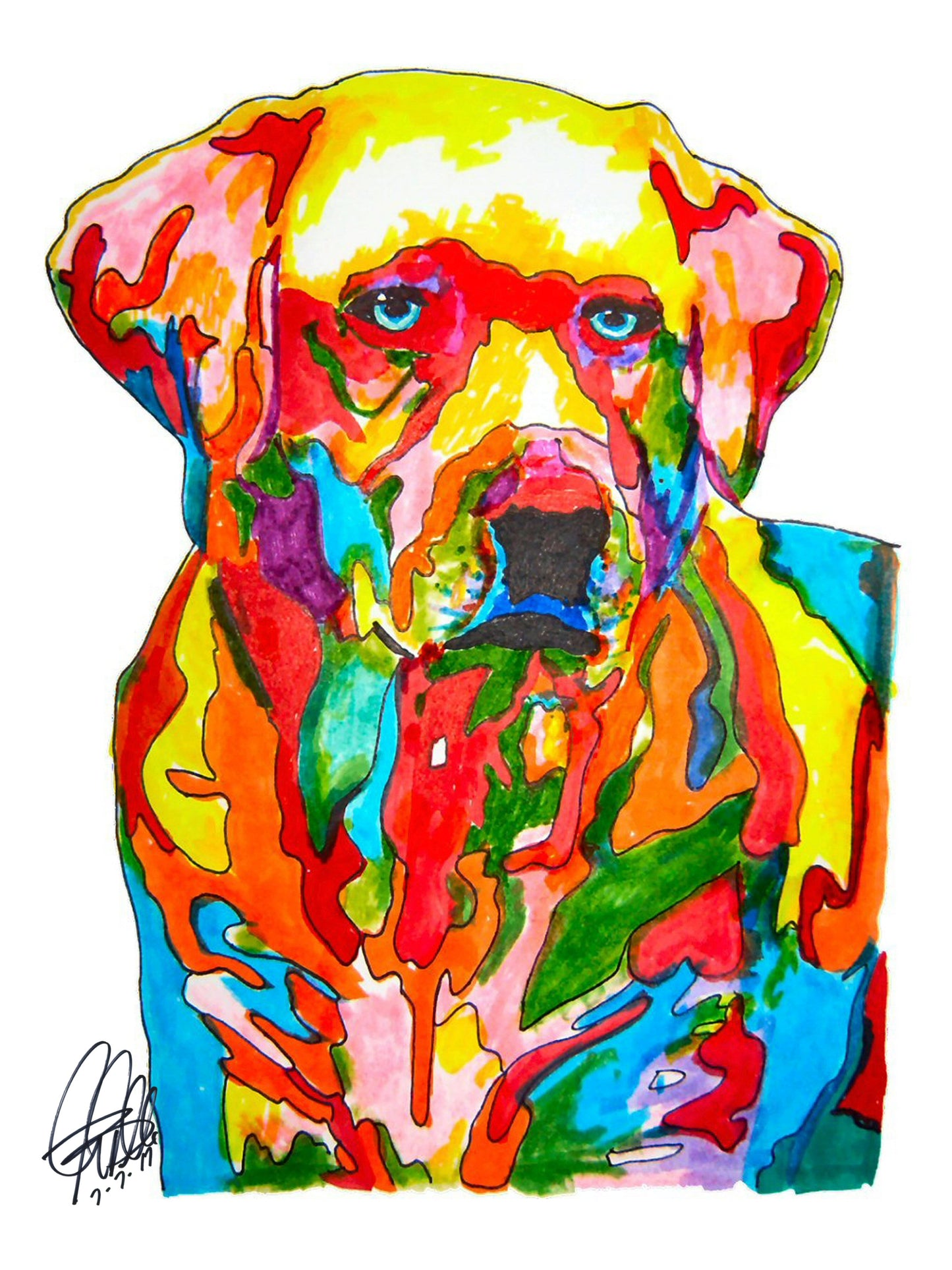 Labrador Retriever Yellow Lab Dog Print Poster Wall Art 18x24