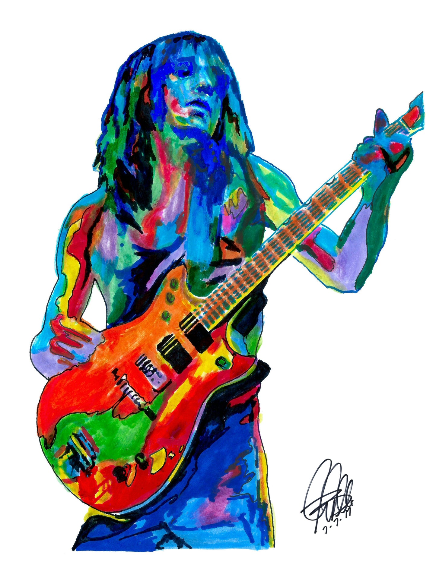 Malcolm Young ACDC Guitar Rock Music Print Poster Wall Art 18x24