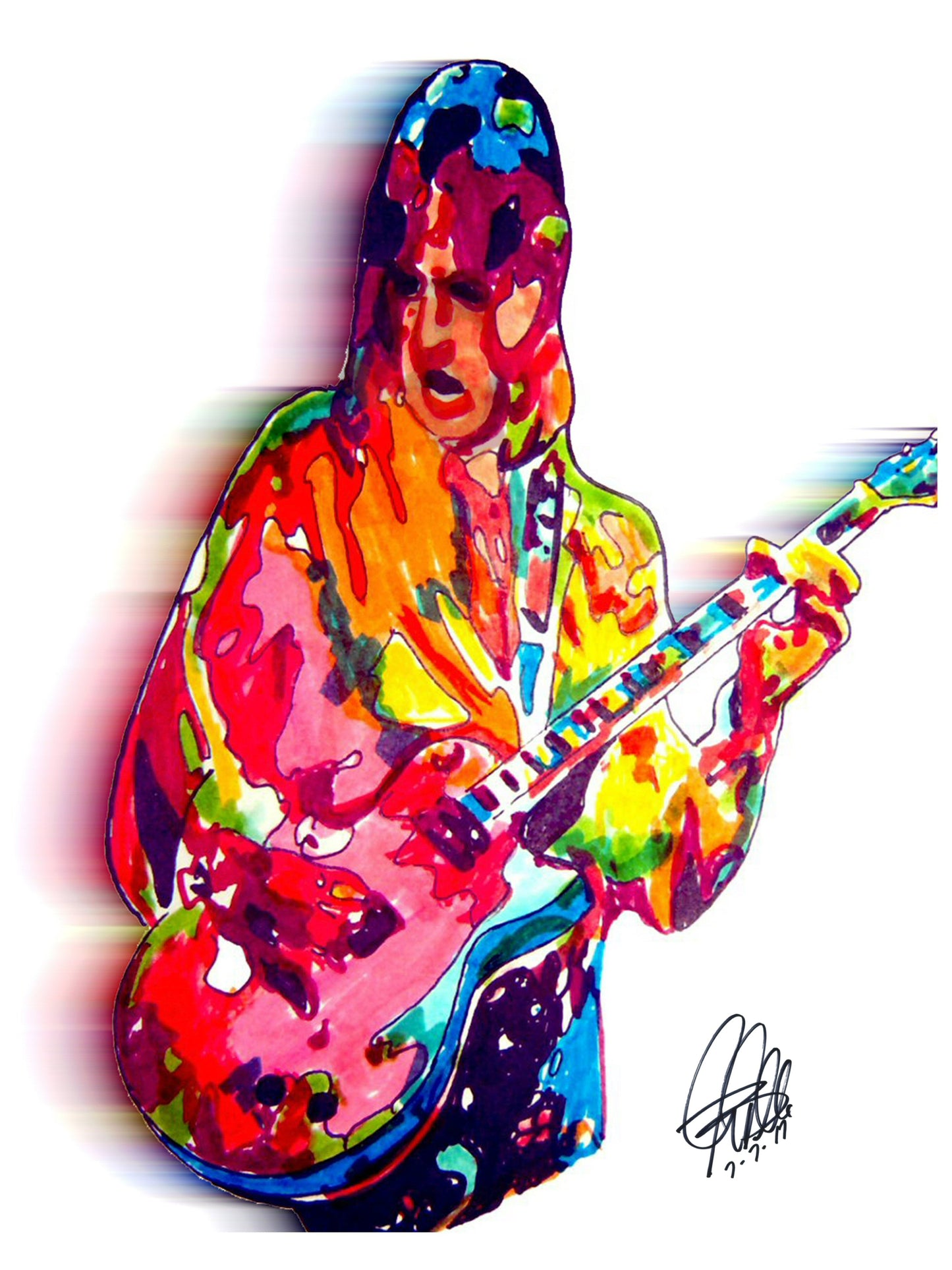 Mick Ronson David Bowie Guitar Glam Rock Music Print Poster Wall Art 8.5x11