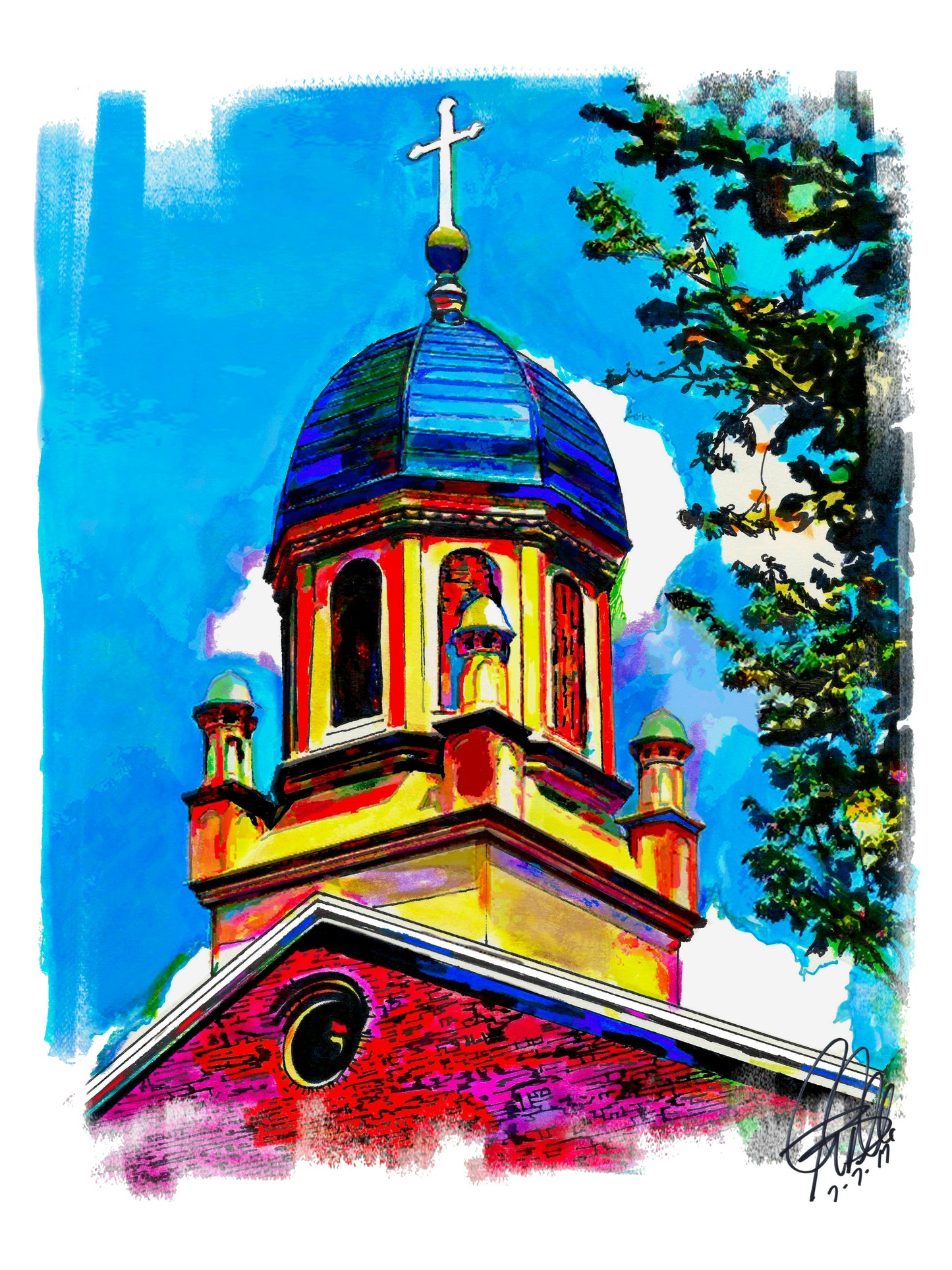 Ohio University Dome Print Poster Wall Art 8.5x11