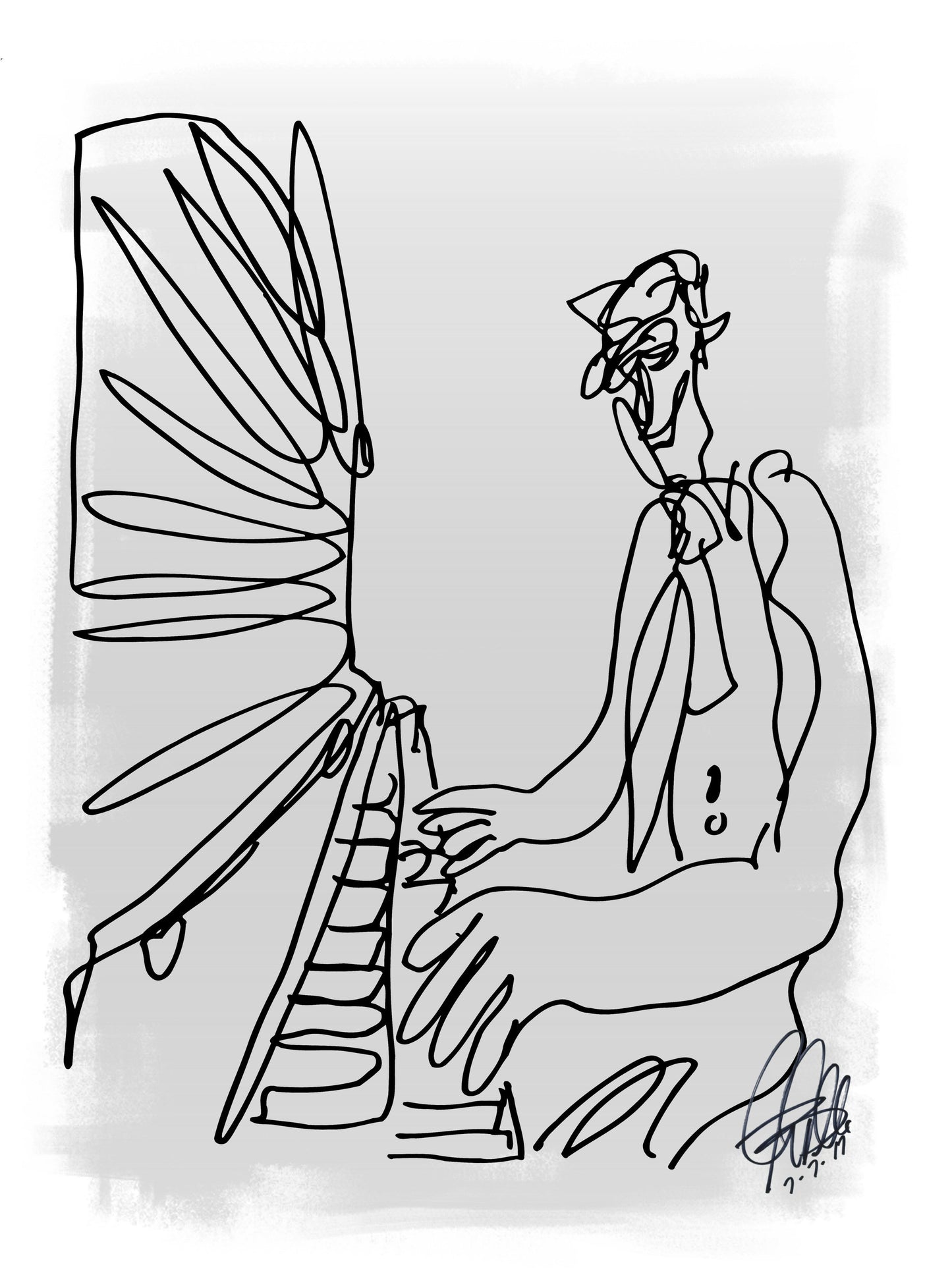 Piano Player Music Poster Print Wall Art 8.5x11