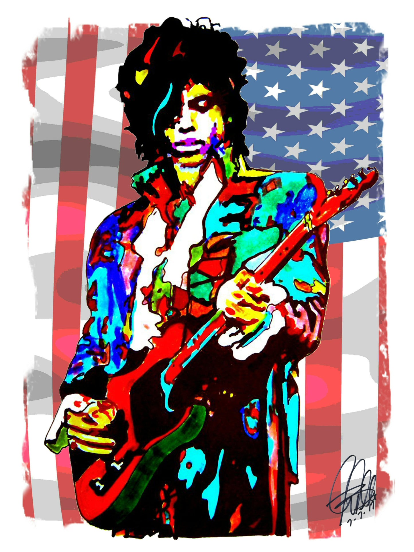 Prince Guitar Rock Music Poster Print Wall Art 18x24