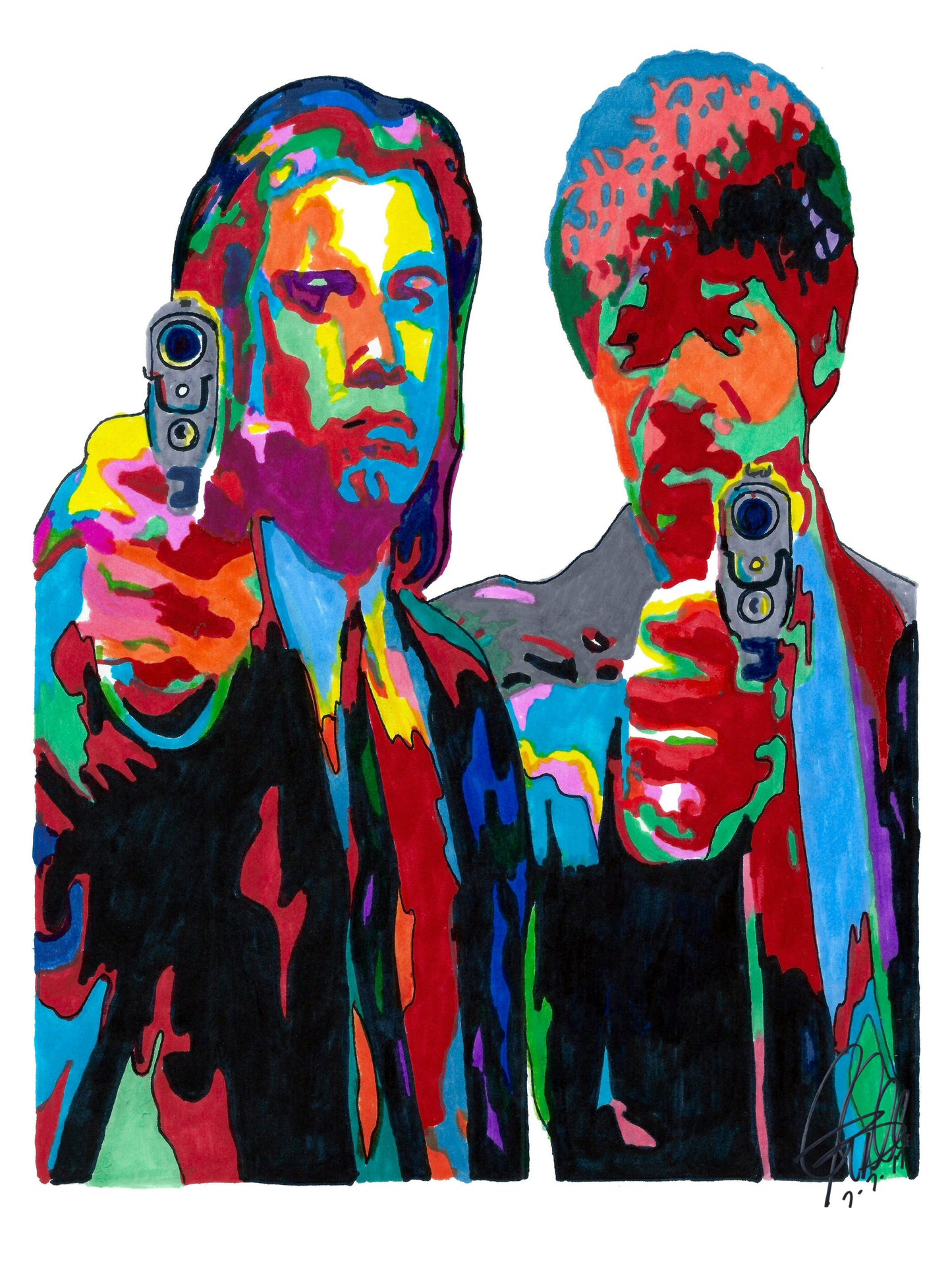 Pulp Fiction Travolta Samuel L Jackson Crime Movie Print Poster Wall Art 18x24