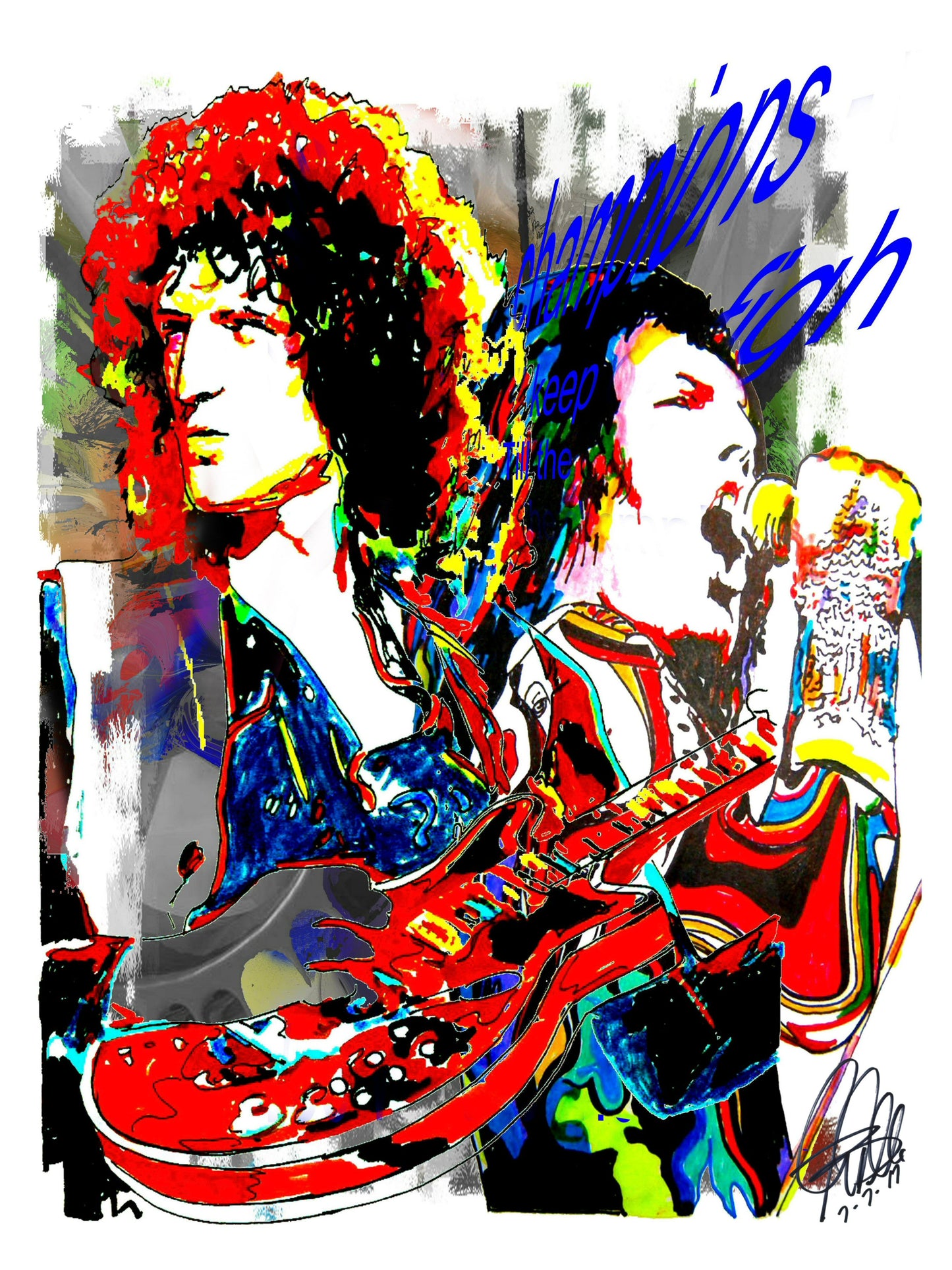 Queen Freddie Mercury Brian May Rock Music Poster Print Wall Art 8.5x11
