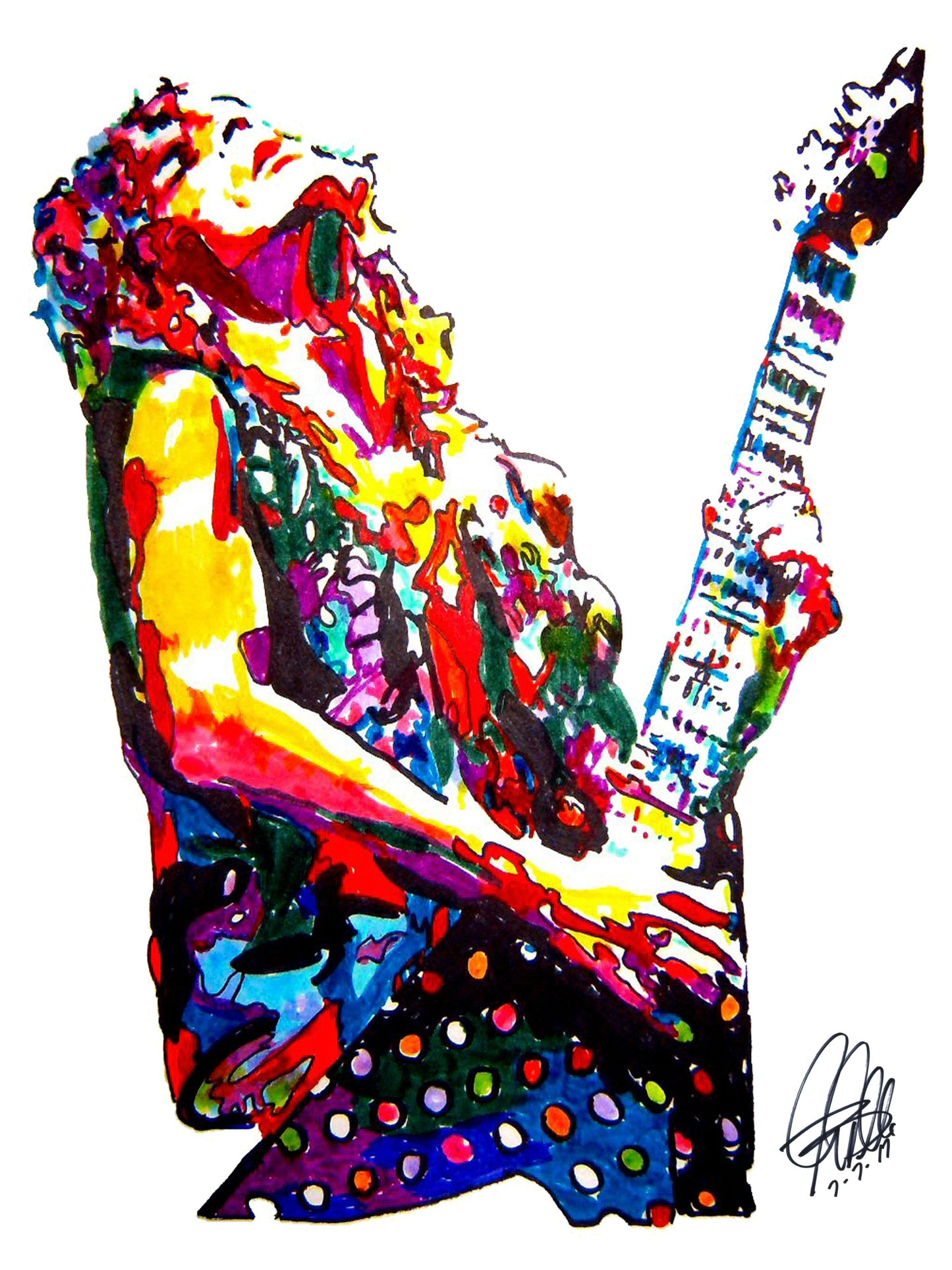 Randy Rhoads Guitar Hard Rock Music Poster Print Wall Art 8.5x11