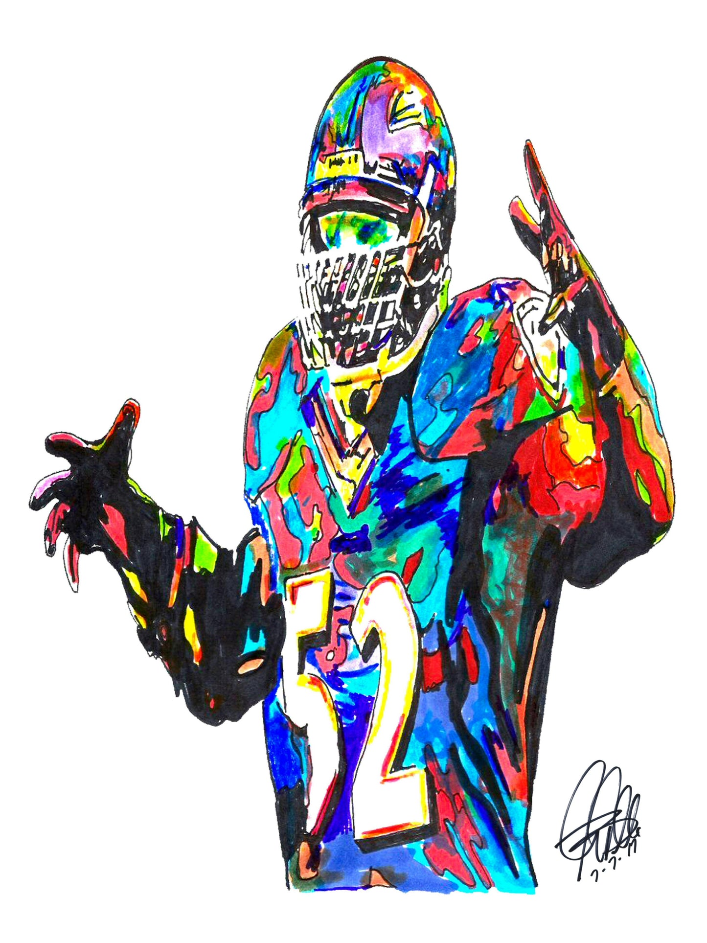 Ray Lewis Baltimore Ravens Football Sports Poster Print Wall Art 18x24