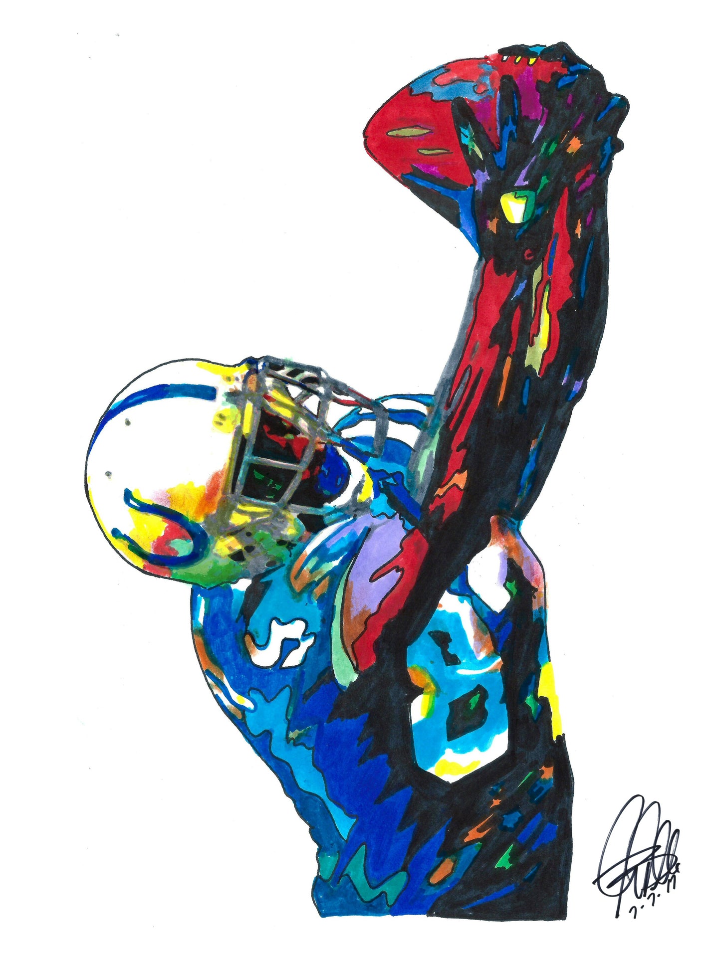 Reggie Wayne Indianapolis Colts Receiver Football Poster Print Wall Art 8.5x11