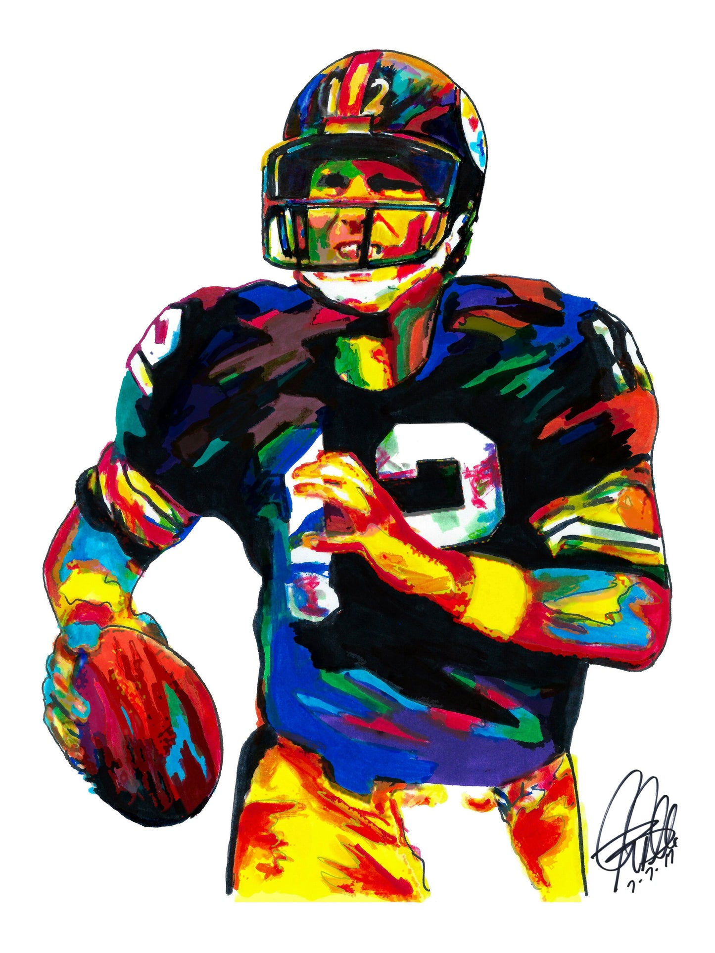 Terry Bradshaw Pittsburgh Steelers Football Sports Print Poster Wall Art 18x24