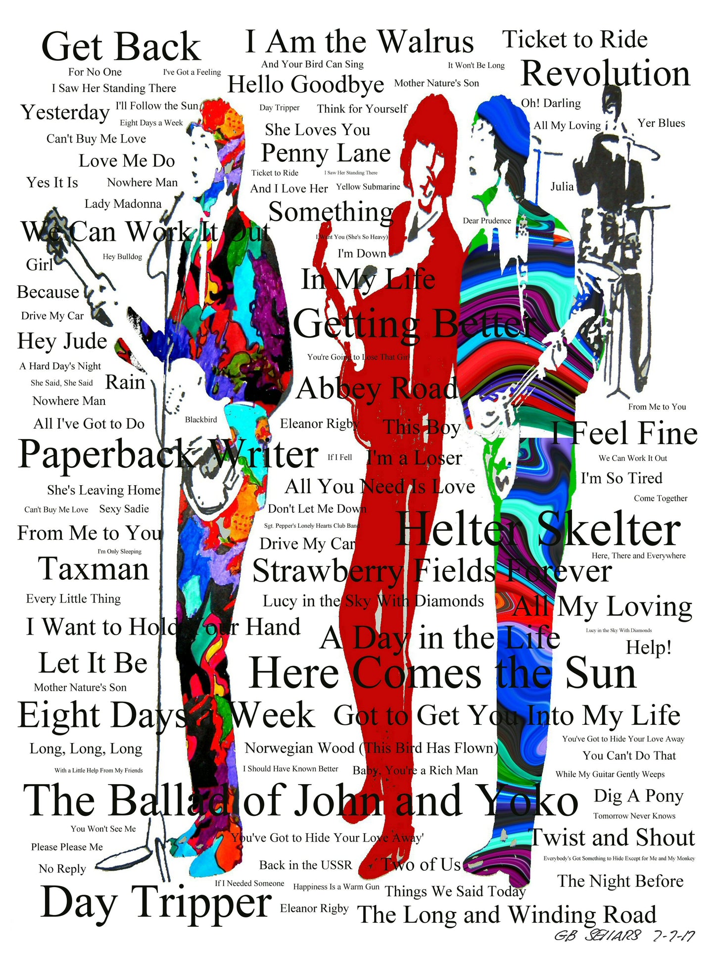 The Beatles Songs John Paul George Ringo Music Poster Print Wall Art 18x24