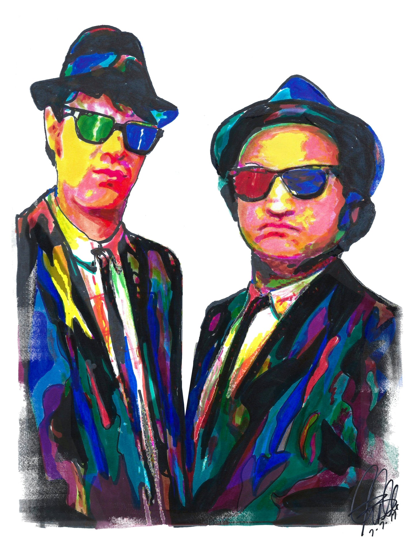 The Blues Brothers Dan Aykroyd John Belushi Jake Elwood Art Print Poster 8.5x11