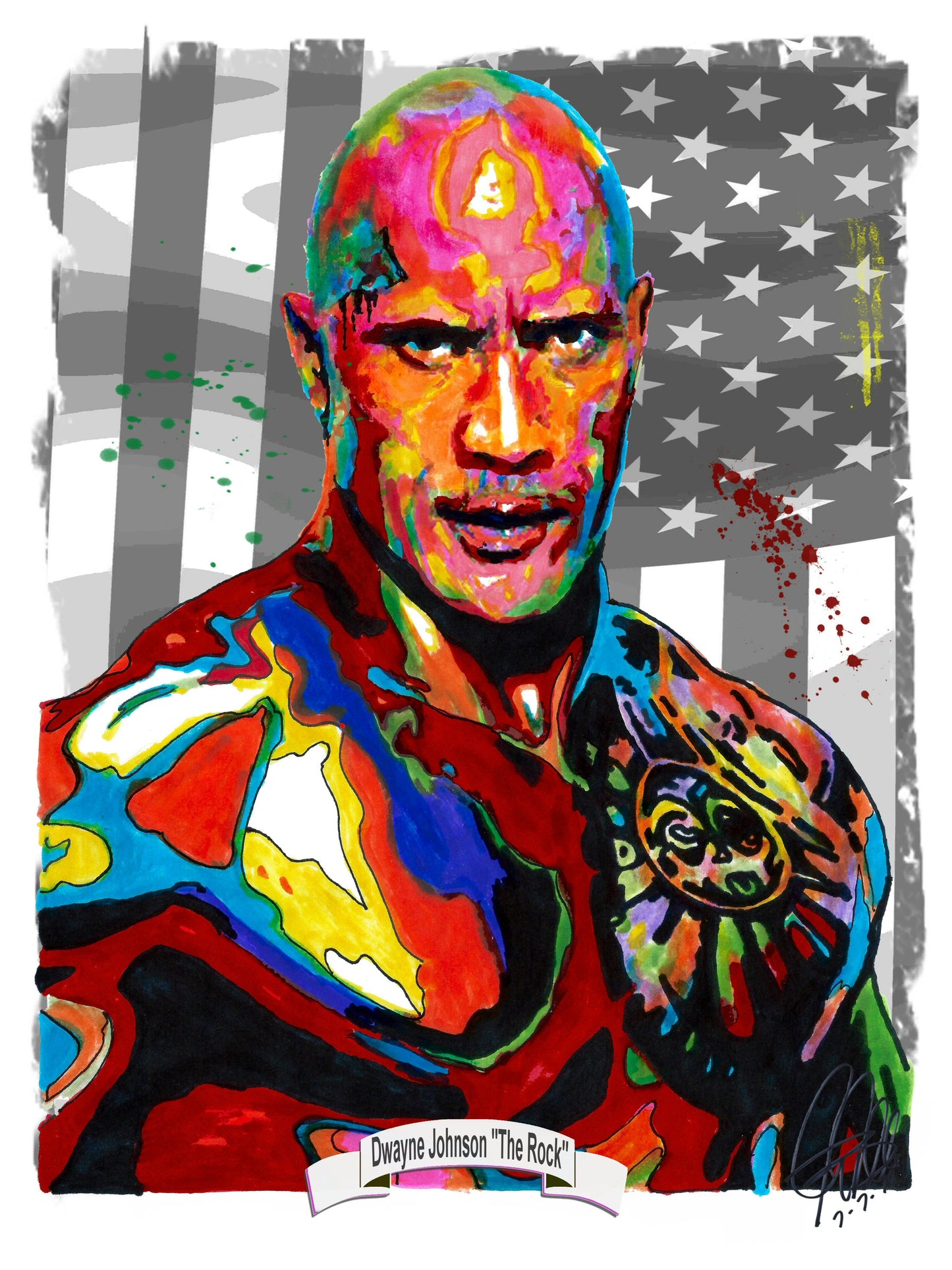 The Rock Dwayne Johnson Wrestler Poster Print Wall Art 8.5x11