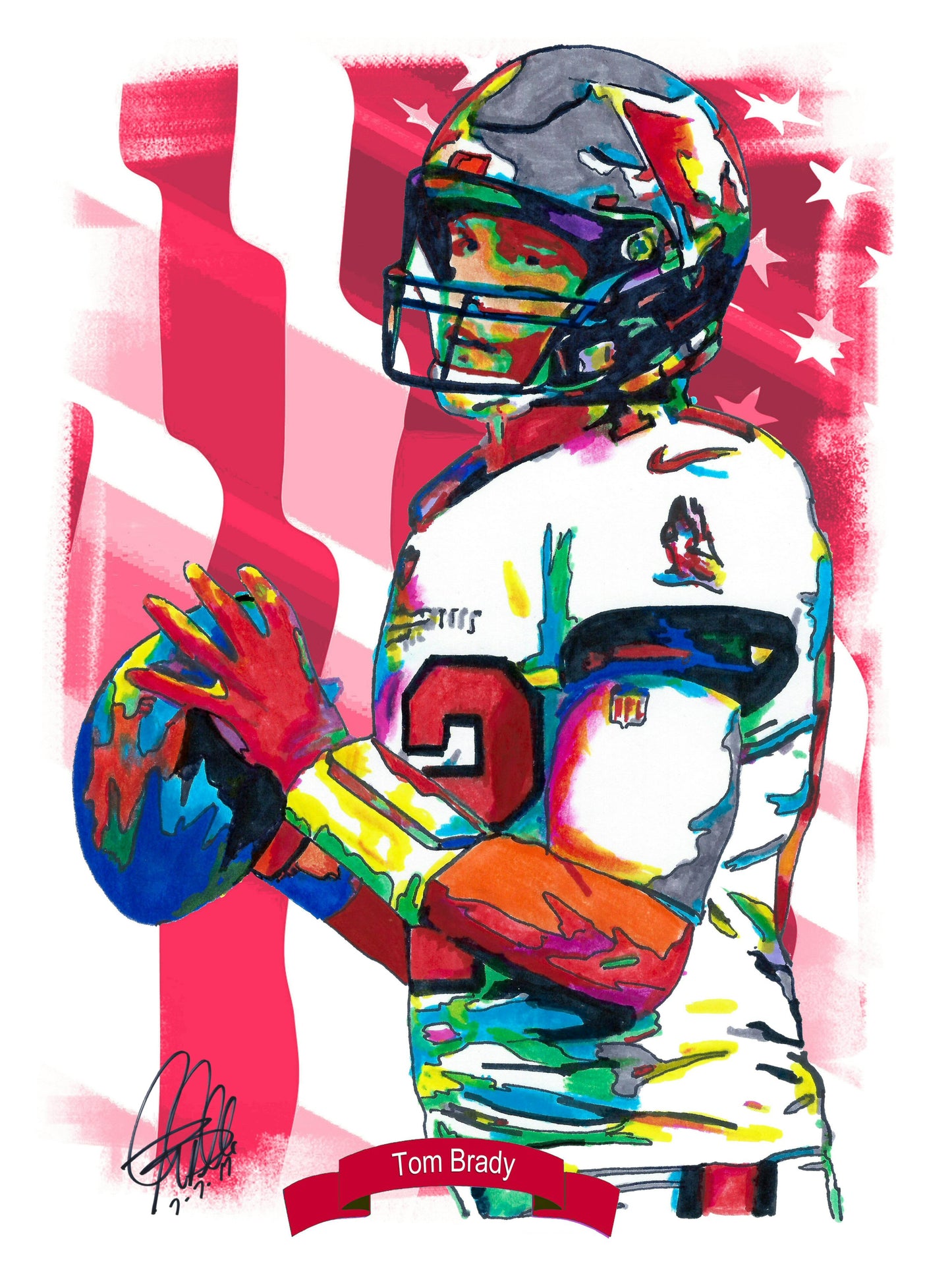 Tom Brady Tampa Bay Buccaneers QB Football Poster Print Wall Art 18x24