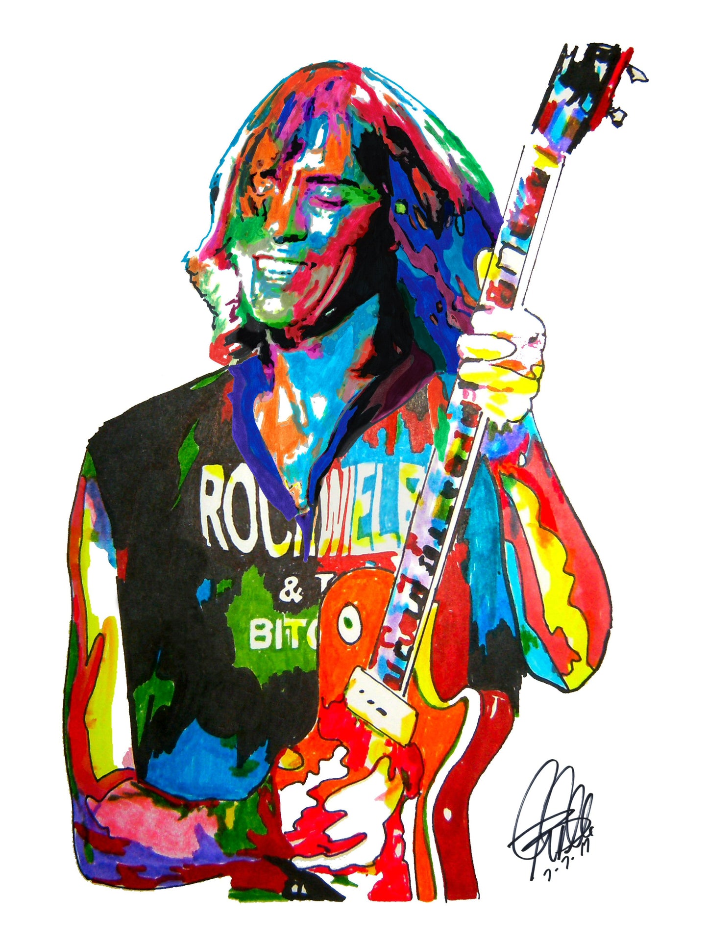 Tom Scholz Boston Guitar Rock Music Print Poster Wall Art 18x24