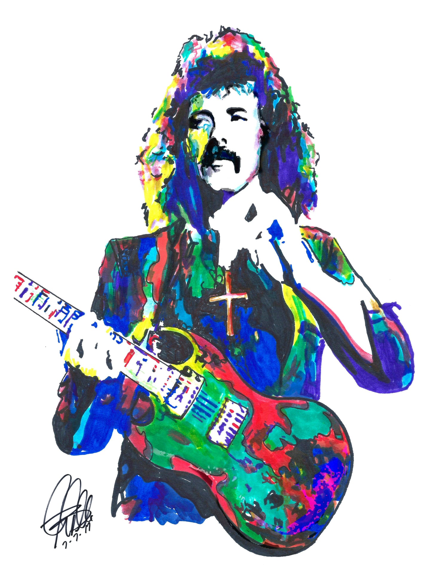 Tony Iommi Black Sabbath Guitar Heavy Metal Music Print Poster Wall Art 8.5x11