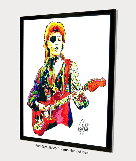 David Bowie Ziggy Stardust Glam Rock Music Print Poster Wall Art 18x24