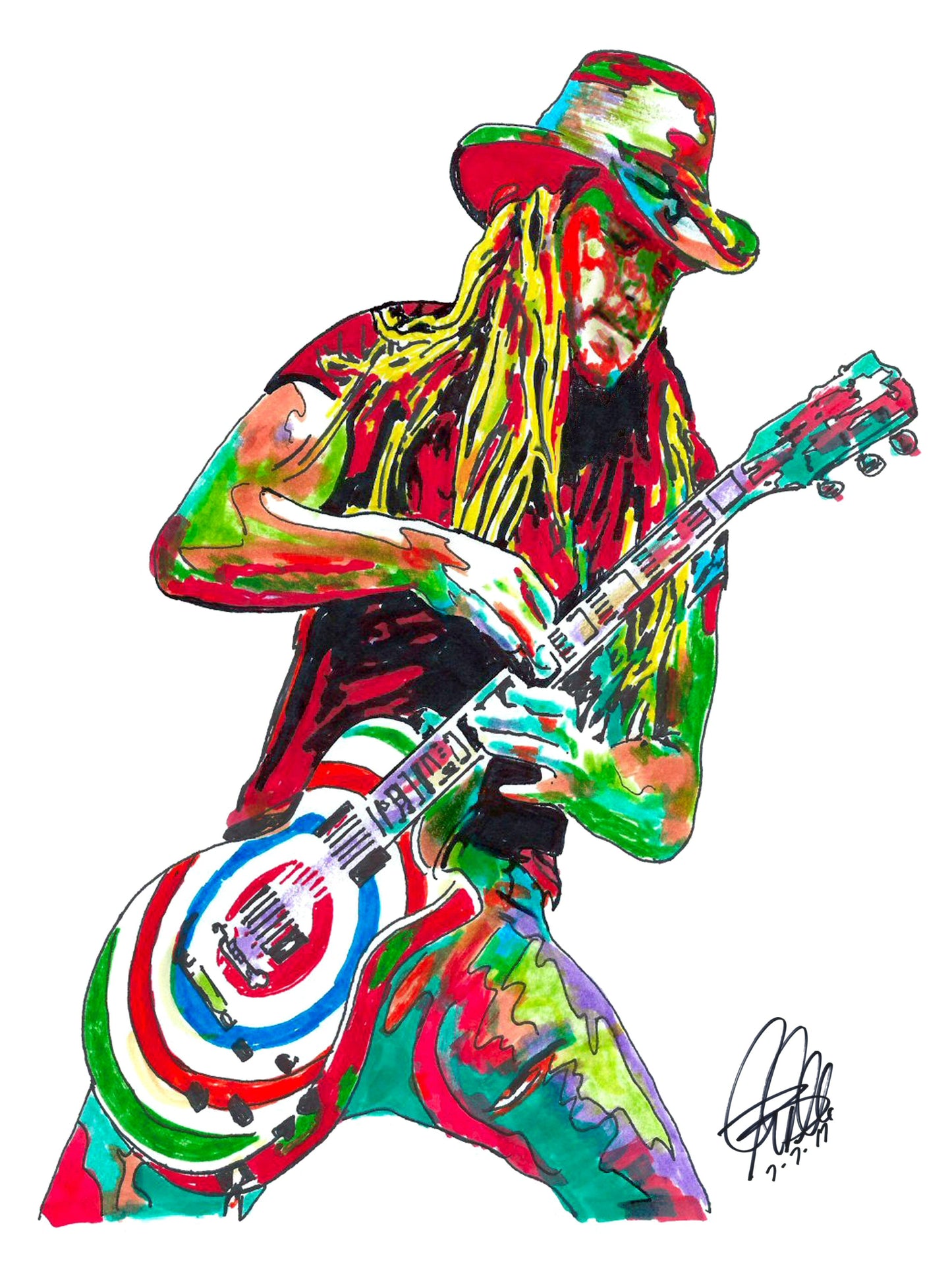 Zakk Wylde Black Label Society Ozzy Guitar Rock Music Poster Print Art 8.5x11