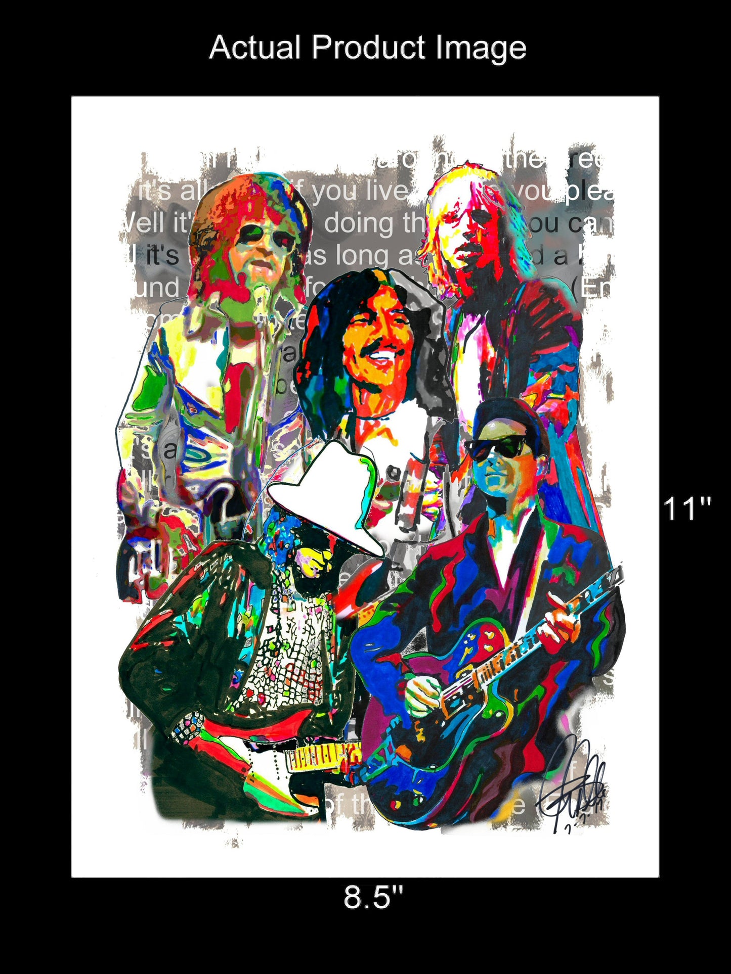 Traveling Wilburys Dylan Harrison Petty Rock Music Poster Print Wall Art 8.5x11