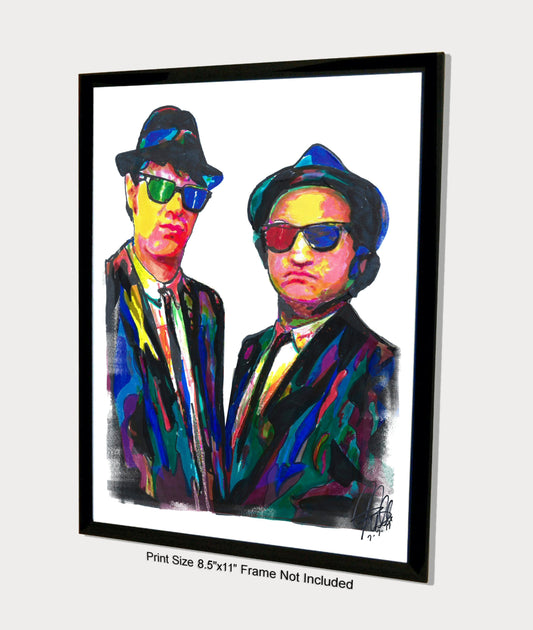 The Blues Brothers Dan Aykroyd John Belushi Jake Elwood Art Print Poster 8.5x11