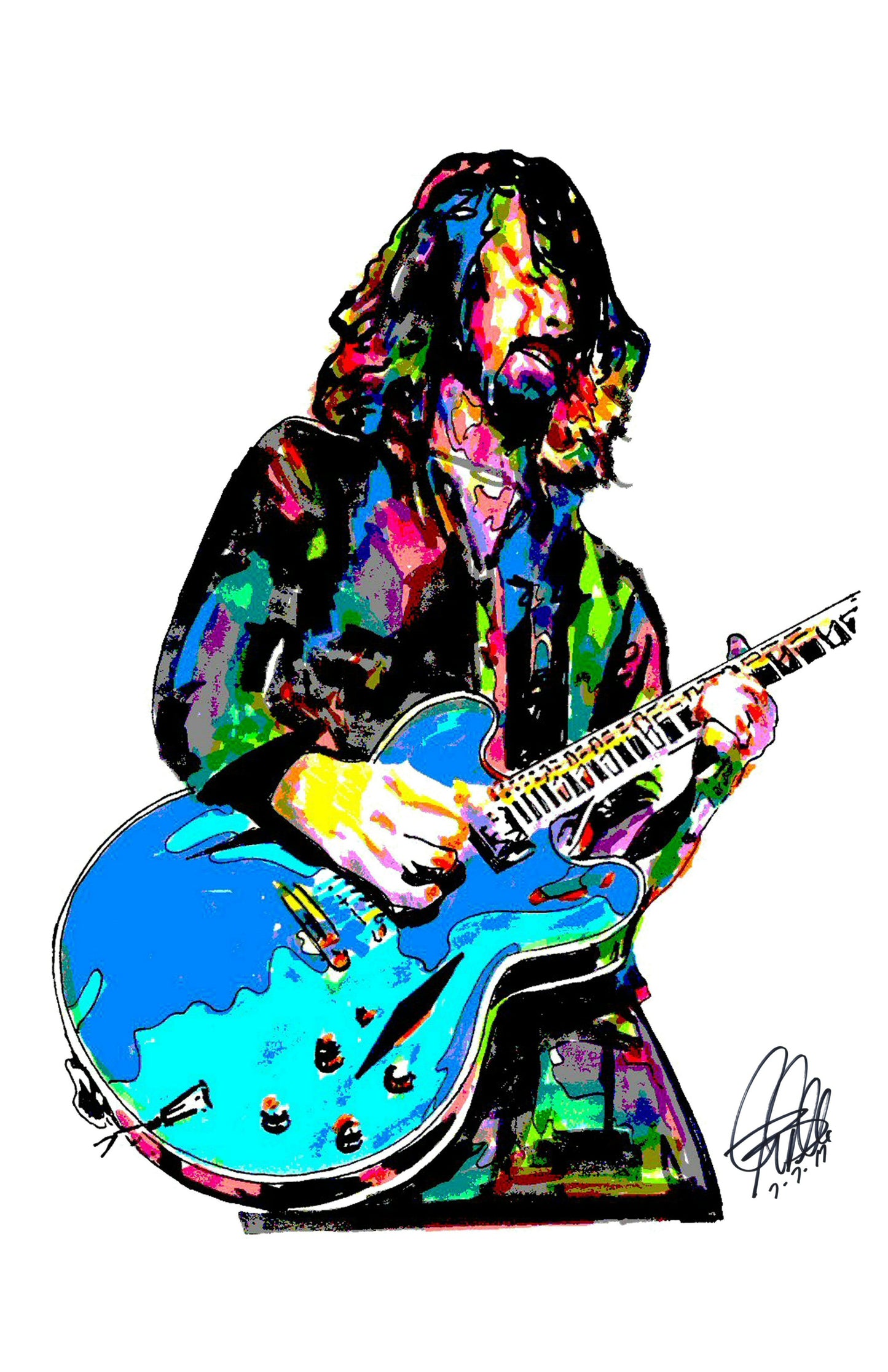 Dave Grohl Foo Fighters Hard Rock Music Poster Print Wall Art 11x17