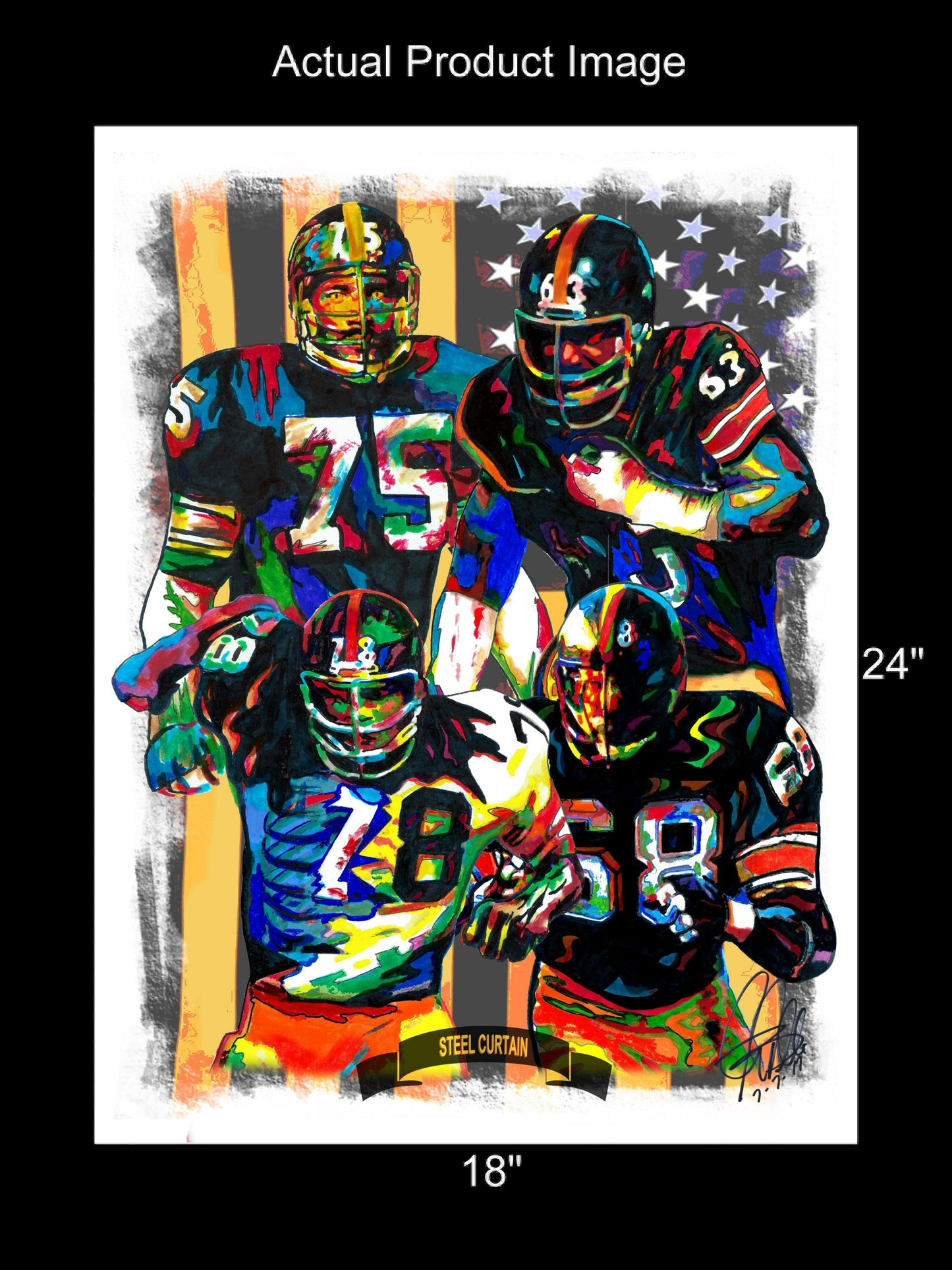Steel Curtain Steelers Football Sports Print Poster Wall Art 18x24