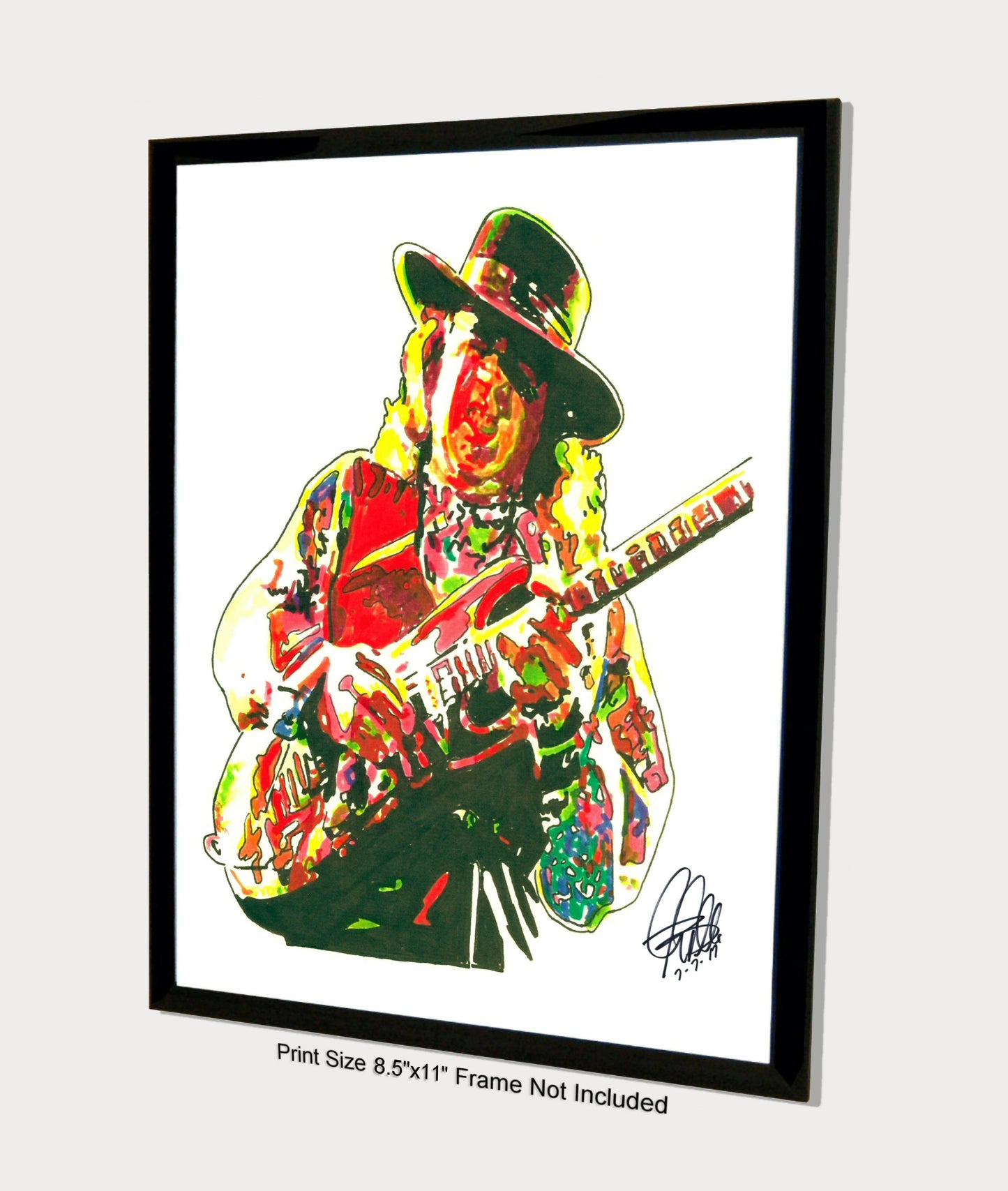 Stevie Ray Vaughan SRV Electric Guitar Music Poster Print Wall Art 8.5x11