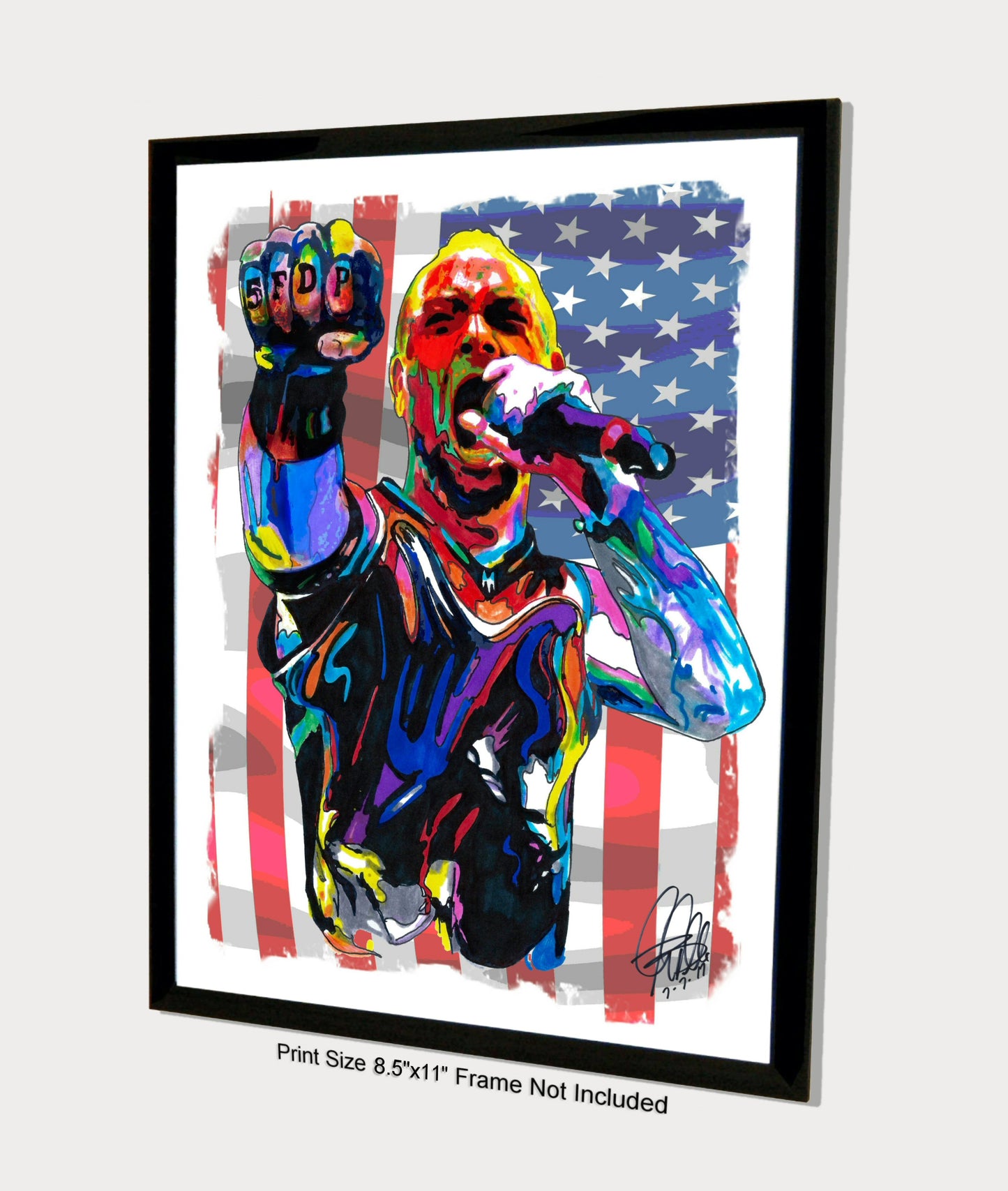 Ivan Moody Five Finger Death Punch Metal Music Poster Print Wall Art 8.5x11