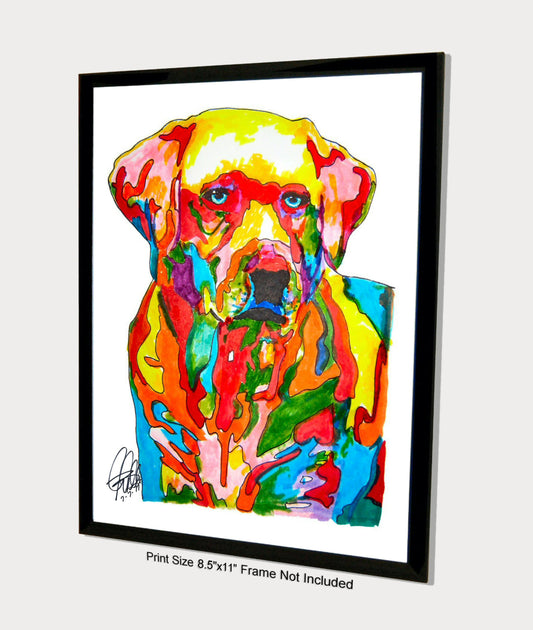 Labrador Retriever Yellow Lab Dog Print Poster Wall Art 8.5x11