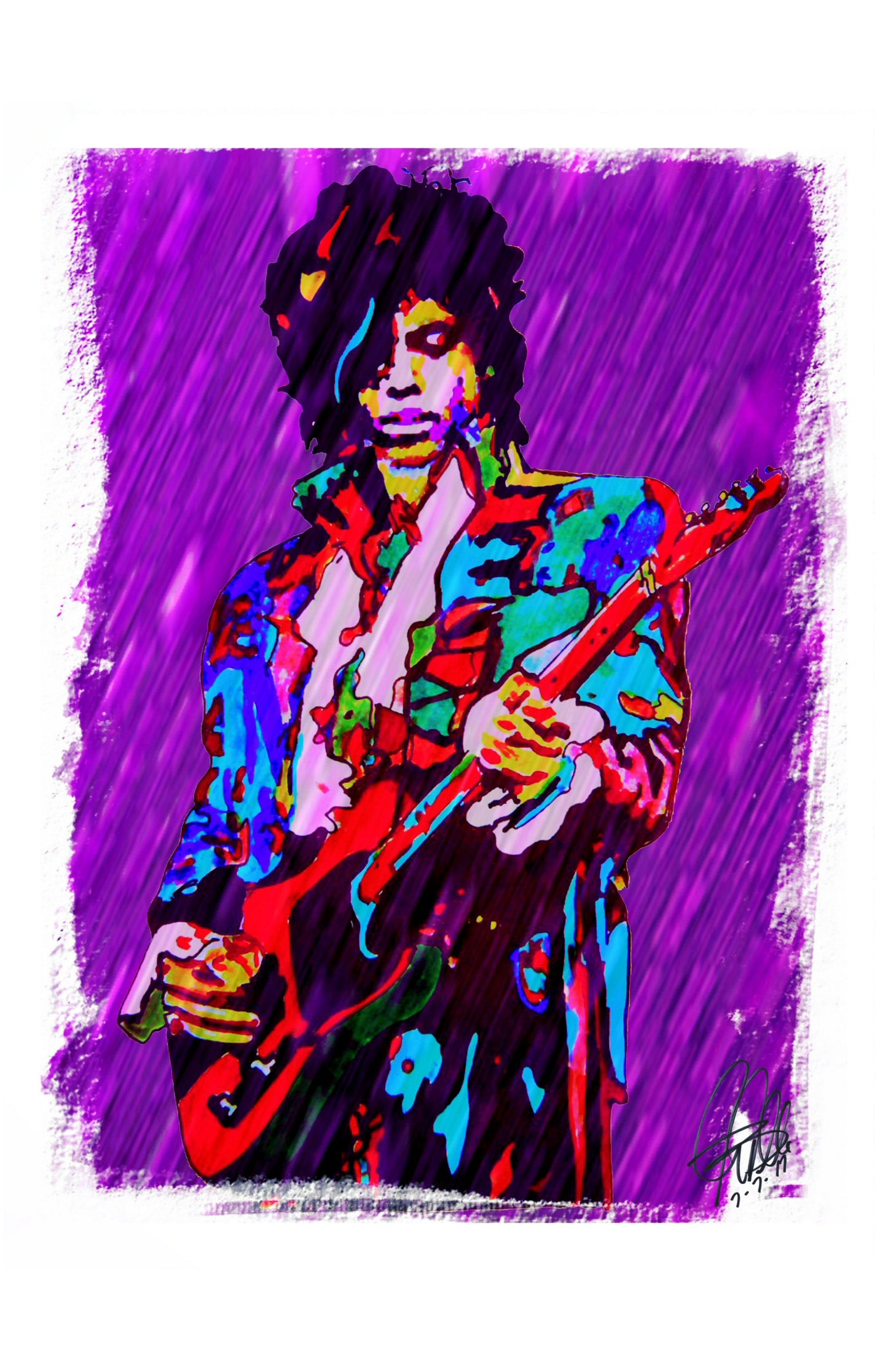 Prince Purple Rain Guitar Rock Music Poster Print Wall Art 11x17