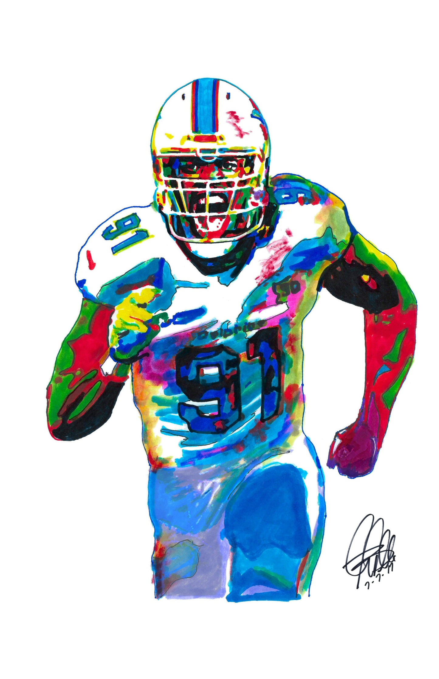 Cameron Wake Miami Dolphins Football Sports Poster Print Wall Art 11x17