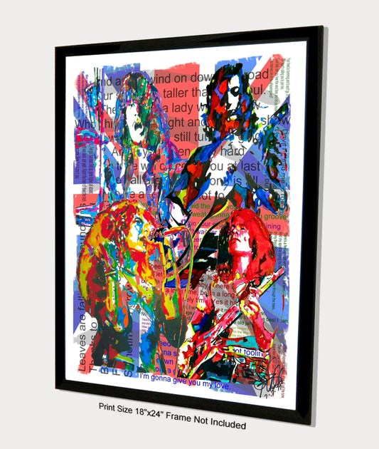Led Zeppelin Bonham Jones Page Plant Hard Rock Music Poster Print Art 18x24