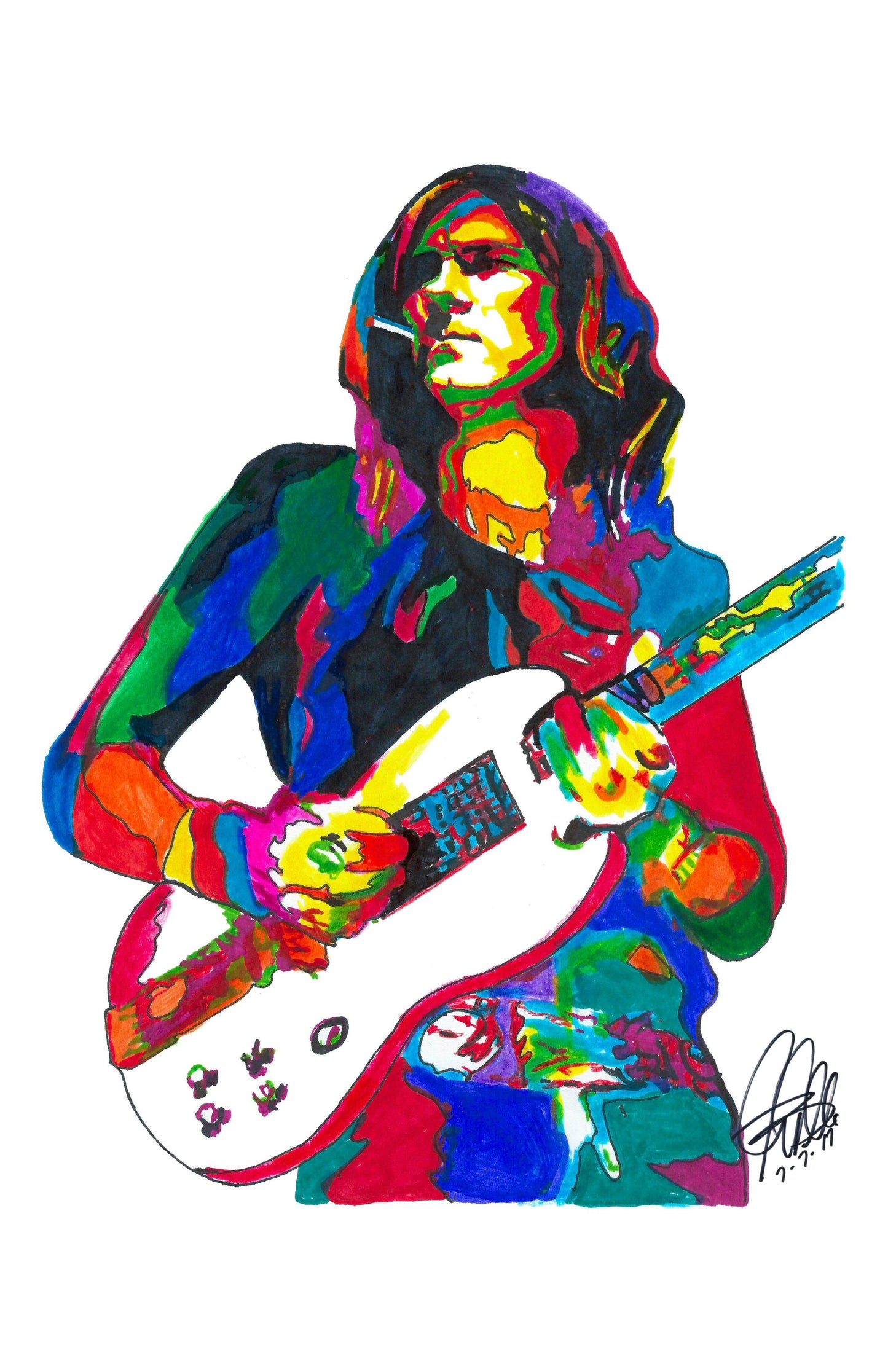 Glen Buxton Alice Cooper Guitar Rock Music Poster Print Wall Art 11x17