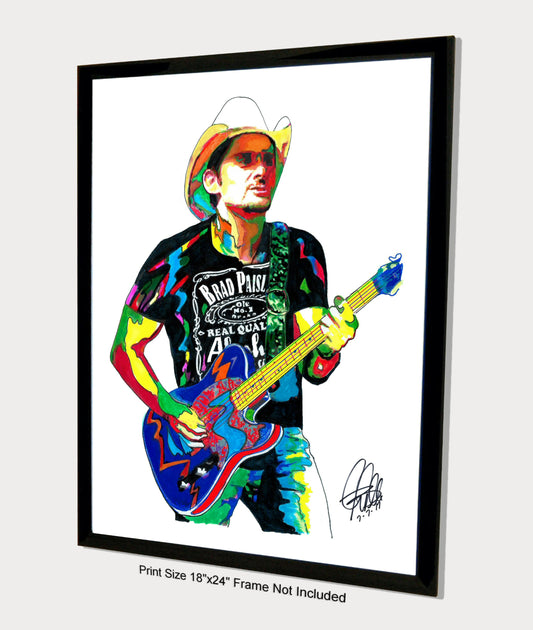 Brad Paisley Singer Guitar Music Poster Print Wall Art 18x24