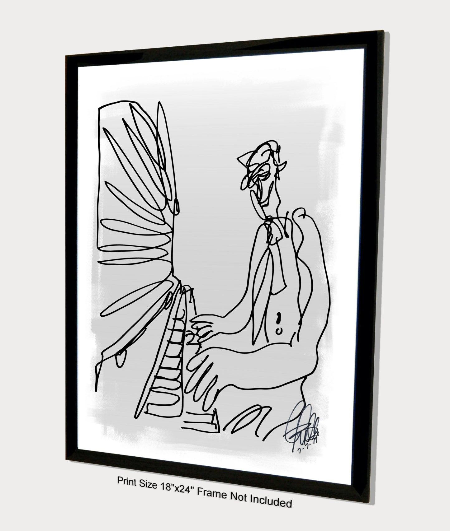 Piano Player Music Poster Print Wall Art 18x24