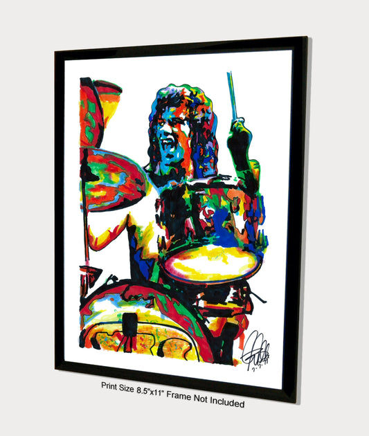 Bill Bruford Yes Drummer Rock Music Poster Print Wall Art 8.5x11