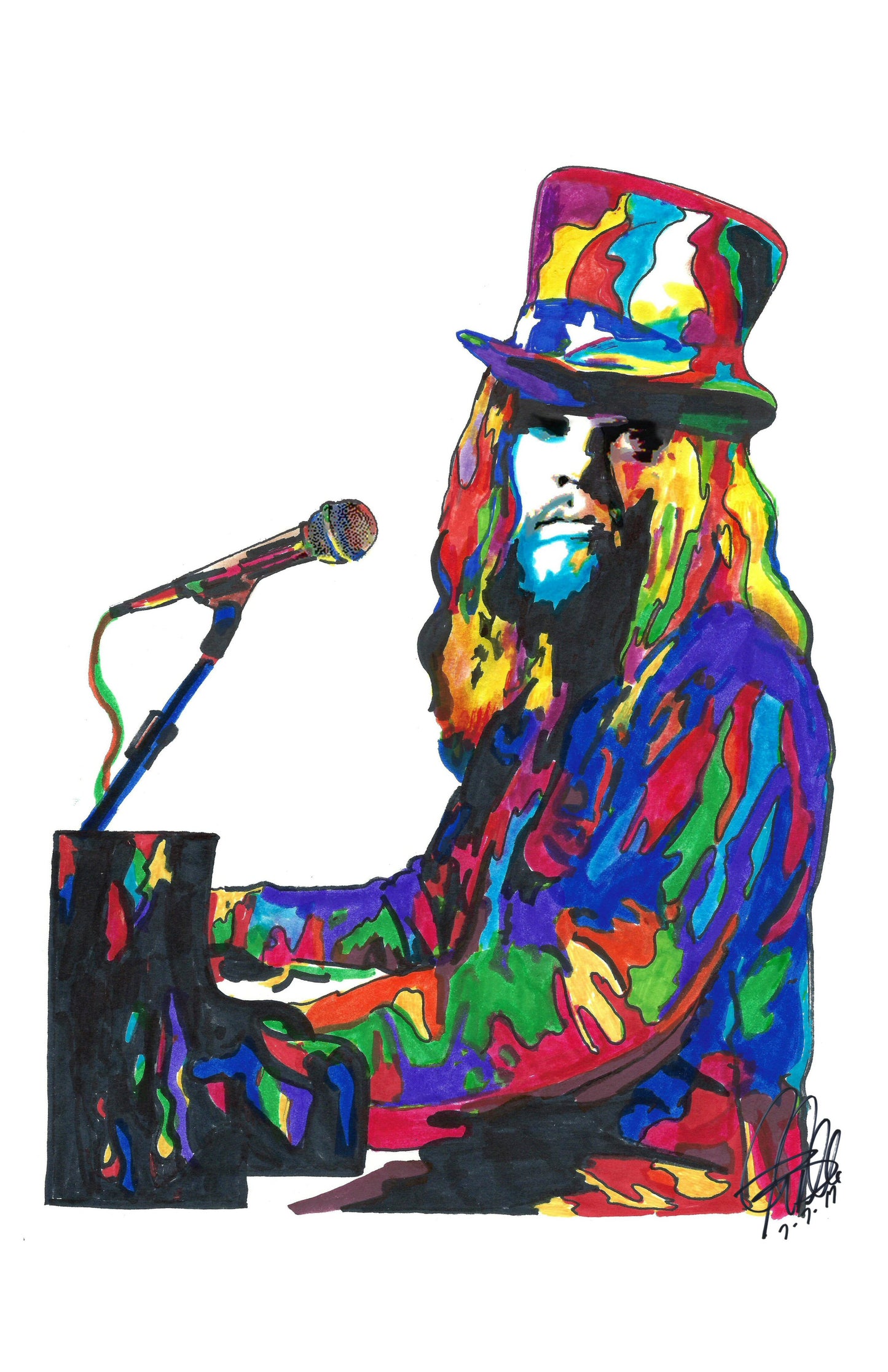 Leon Russell Guitar Piano Singer Rock Music Poster Print Wall Art 11x17
