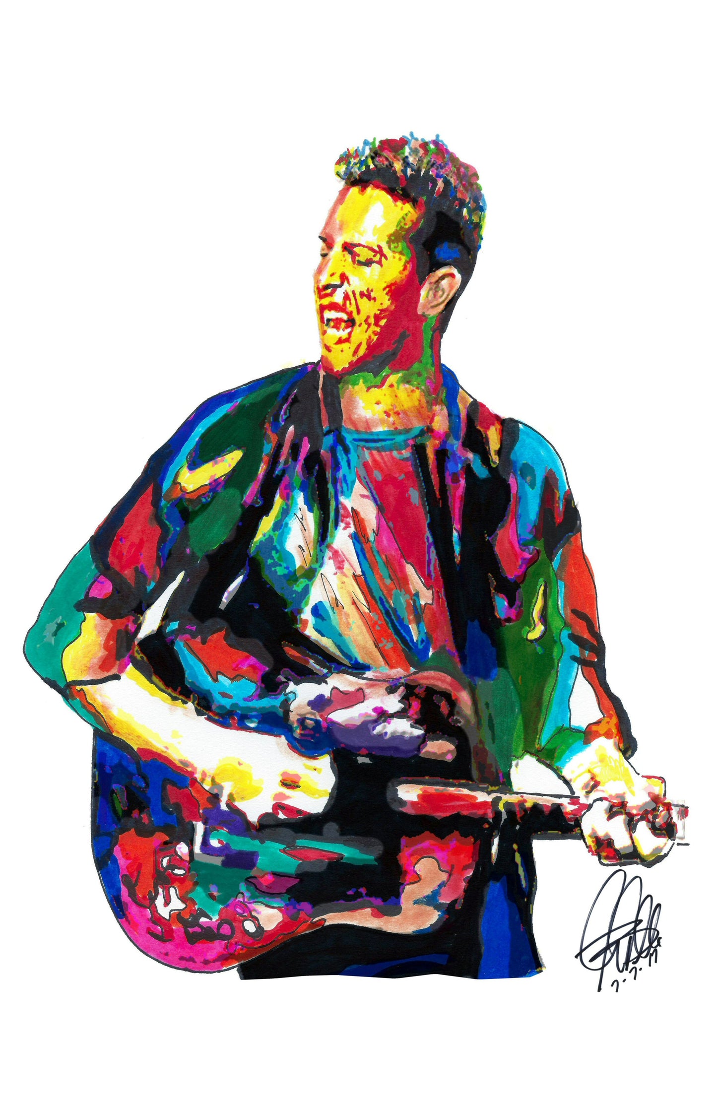 Chris Martin Coldplay Singer Guitar Rock Music Poster Print Wall 11x17