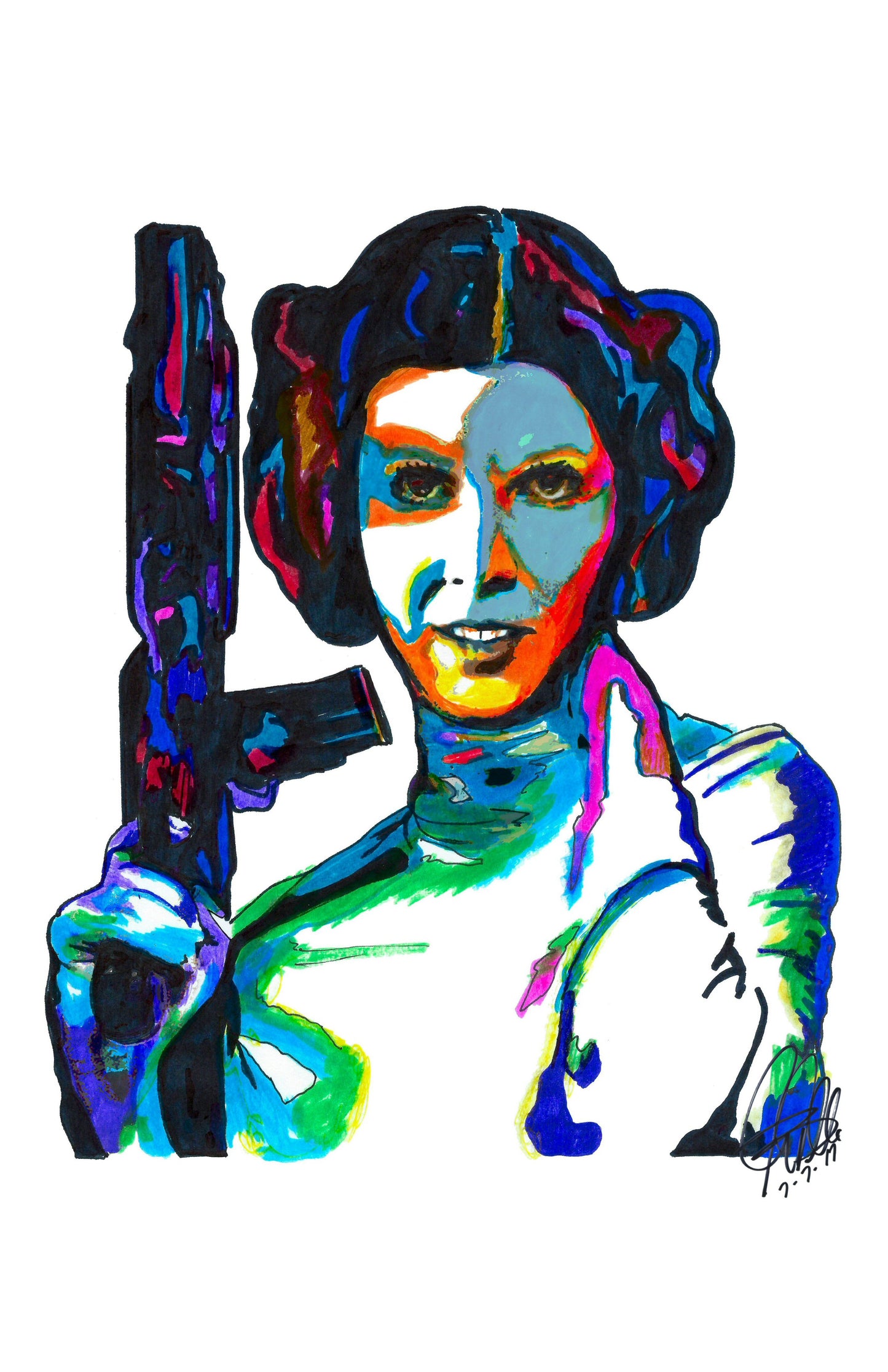 Princess Leia Carrie Fisher Star Wars Poster Print Wall Art 11x17