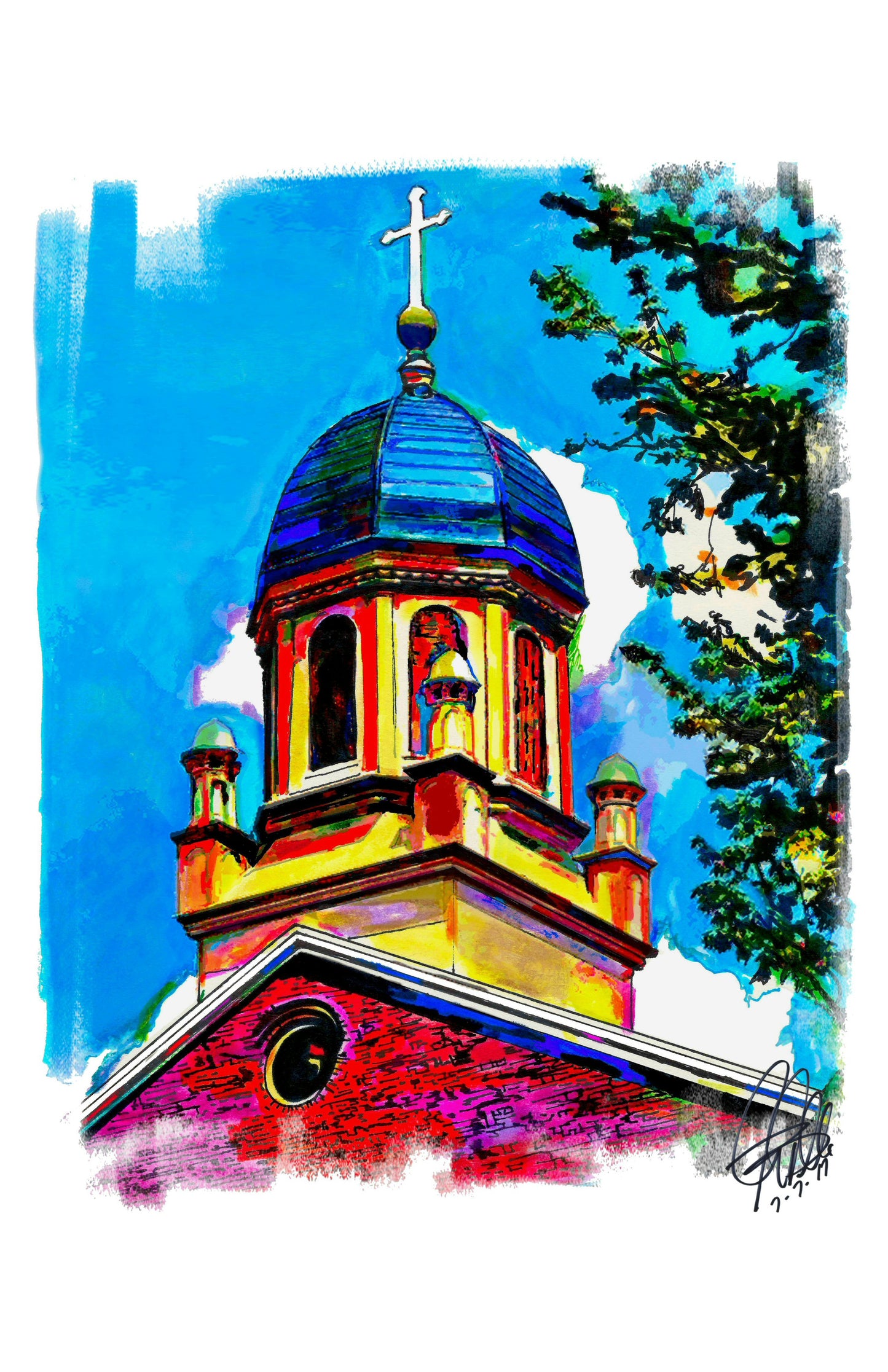 Ohio University Dome Print Poster Wall Art 11x17