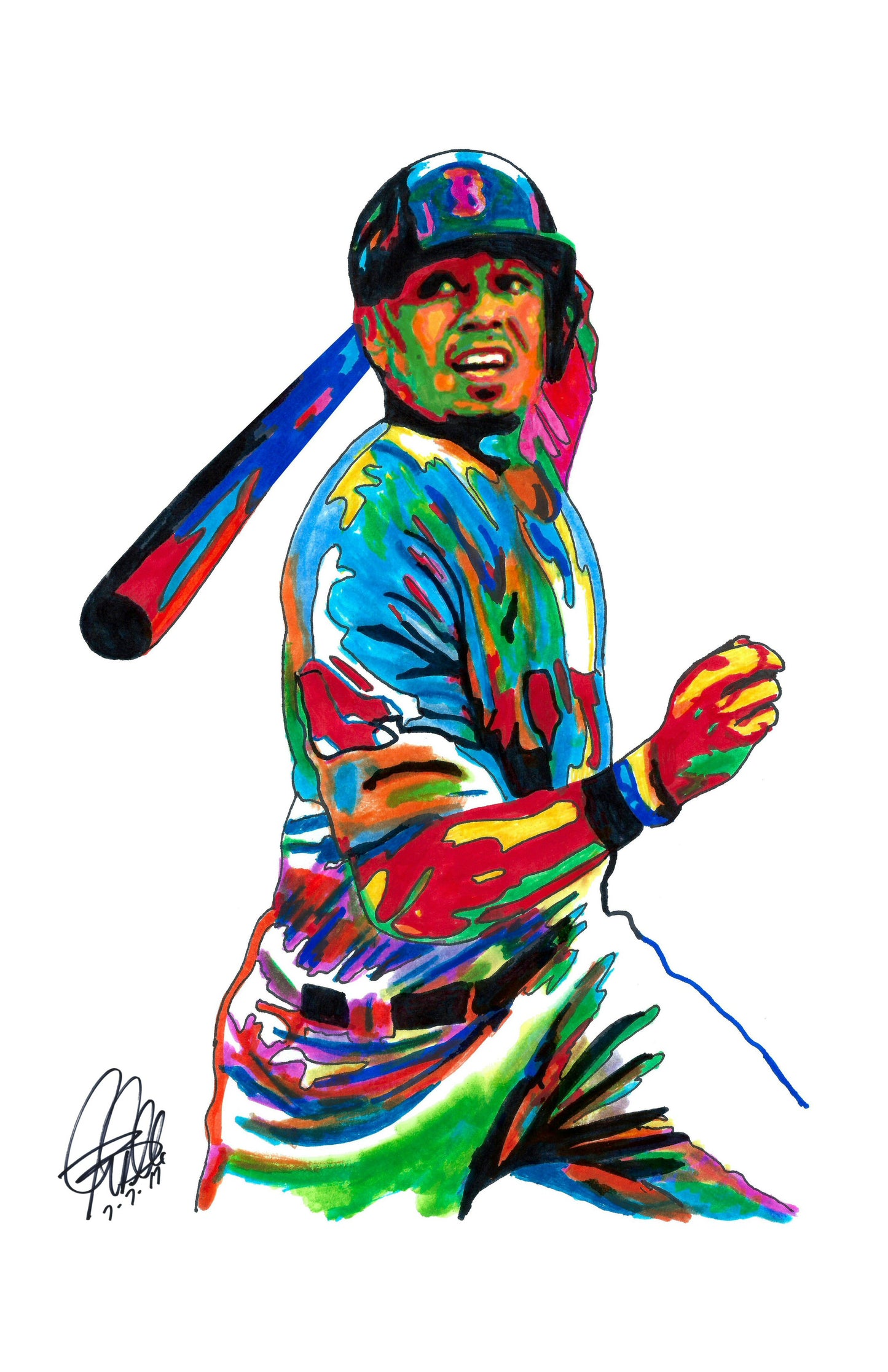 Mookie Betts Boston Red Sox Baseball Sports Poster Print Wall Art 11x17