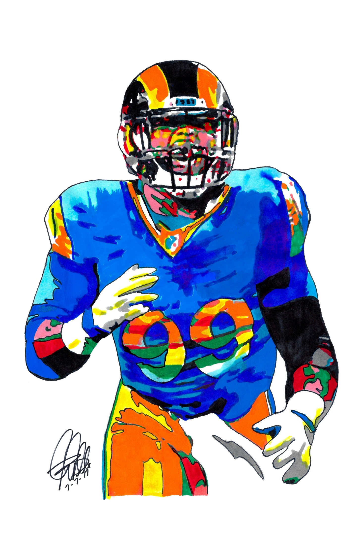 Aaron Donald Los Angeles Rams Football Sports Poster Print Wall Art 11x17