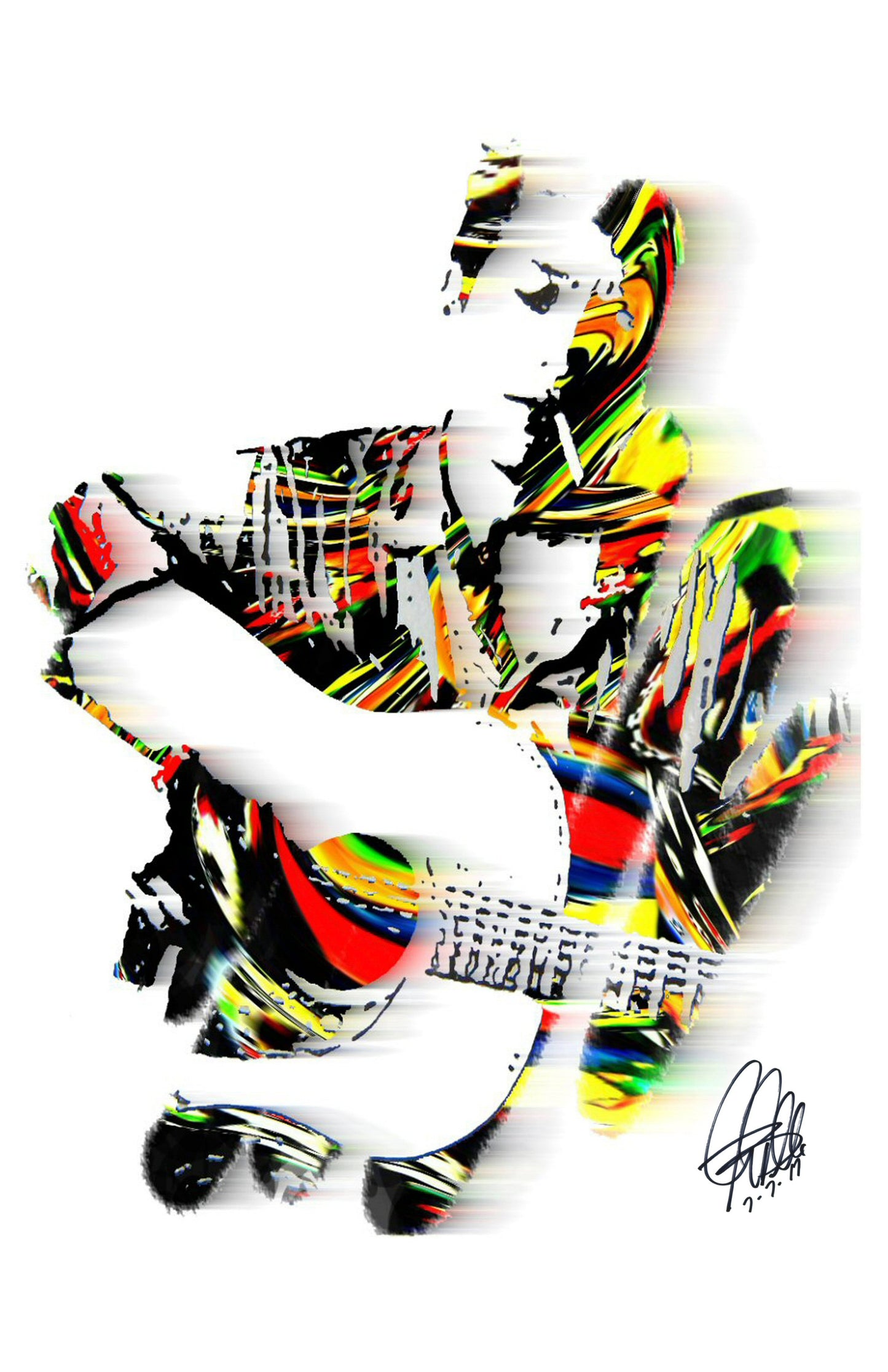 Bob Dylan Guitar Folk Rock Pop Music Poster Print Wall Art 11x17