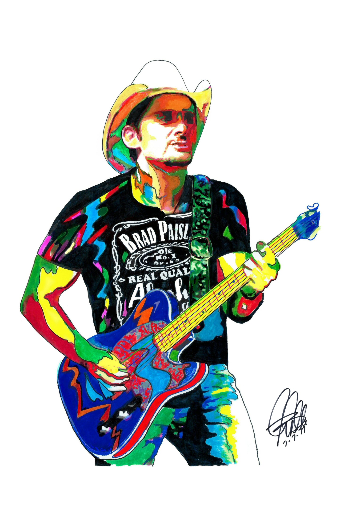 Brad Paisley Singer Guitar Music Poster Print Wall Art 11x17