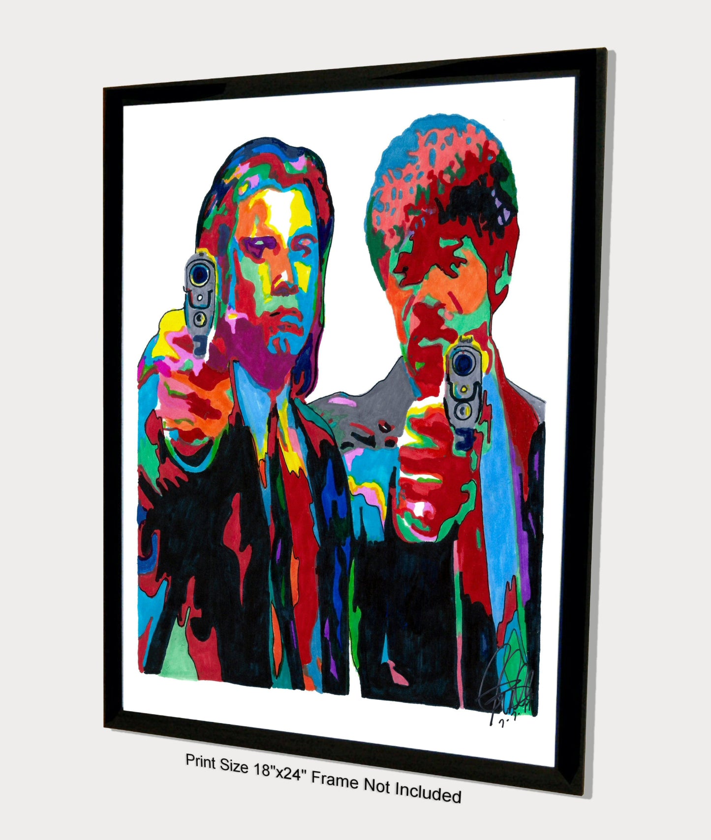 Pulp Fiction Travolta Samuel L Jackson Crime Movie Print Poster Wall Art 18x24