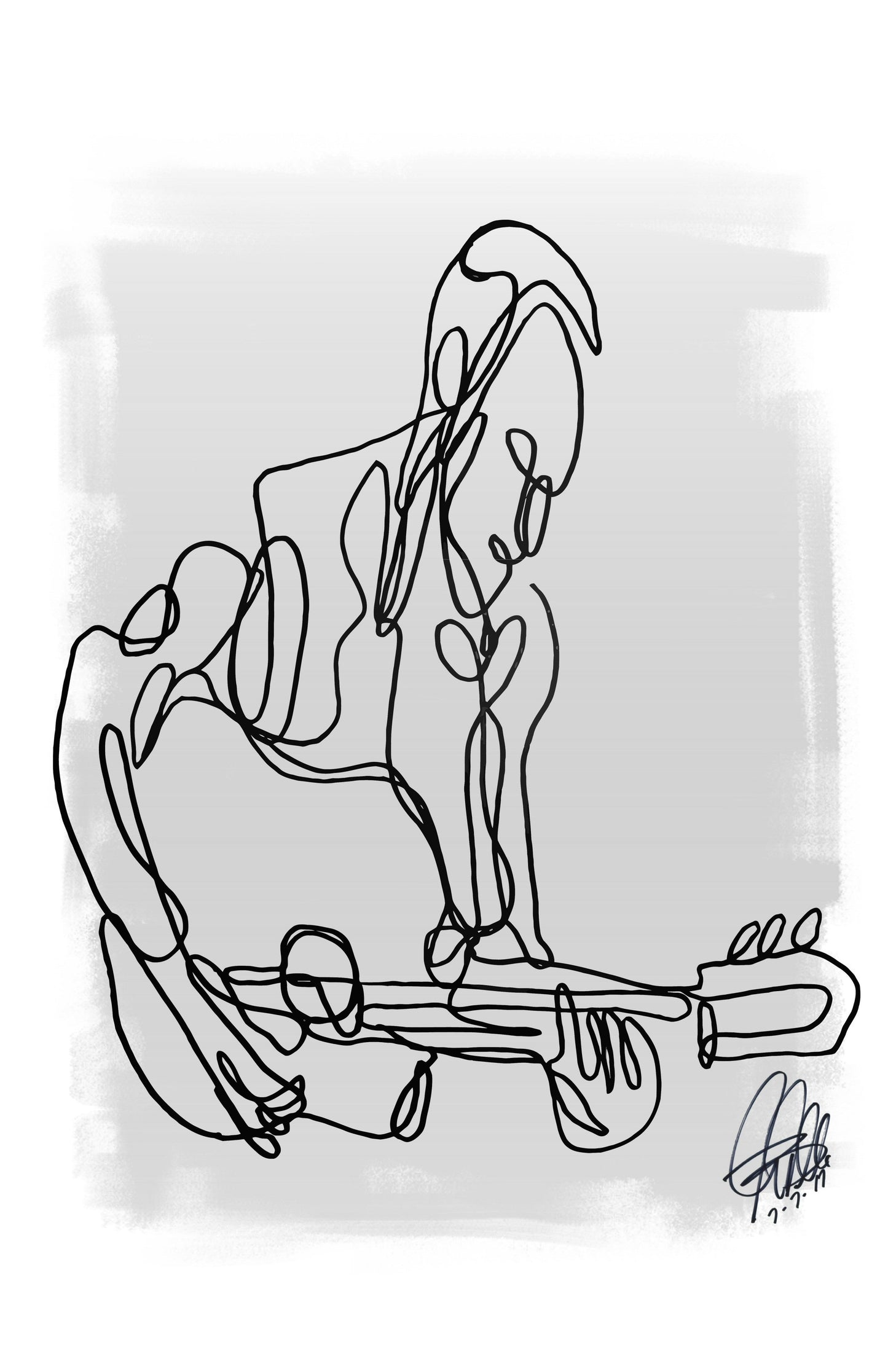 Acoustic Jazz Guitar Player Music Poster Print Wall Art 11x17