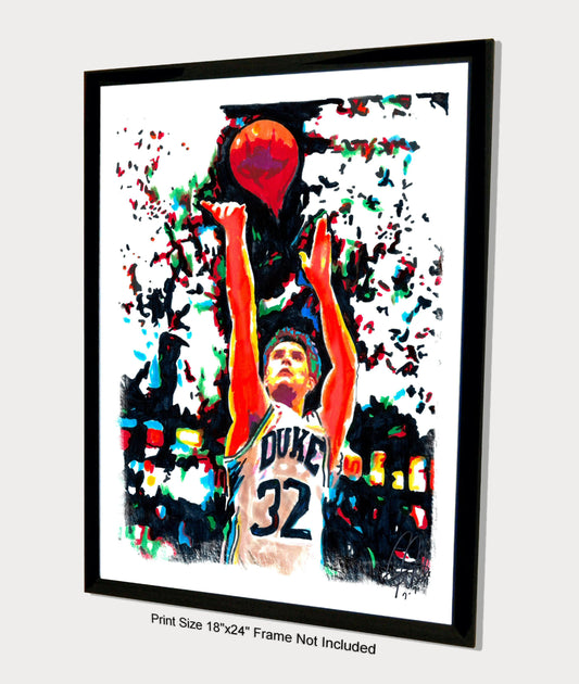 The Shot Duke Kentucky Christian Laettner Basketball Print Wall Art 18x24