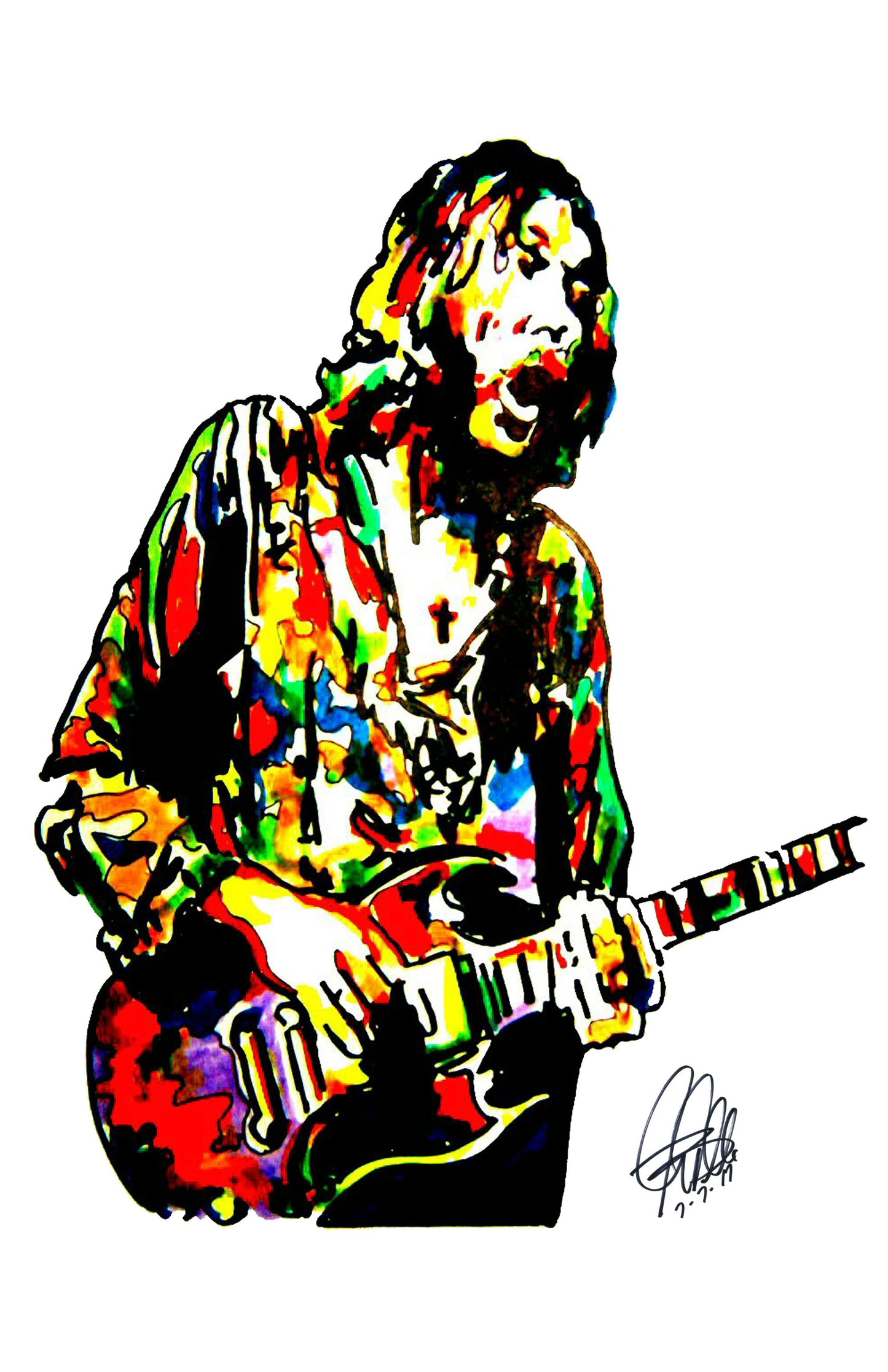 Duane Allman Guitar Southern Rock Music Poster Print Wall Art 11x17