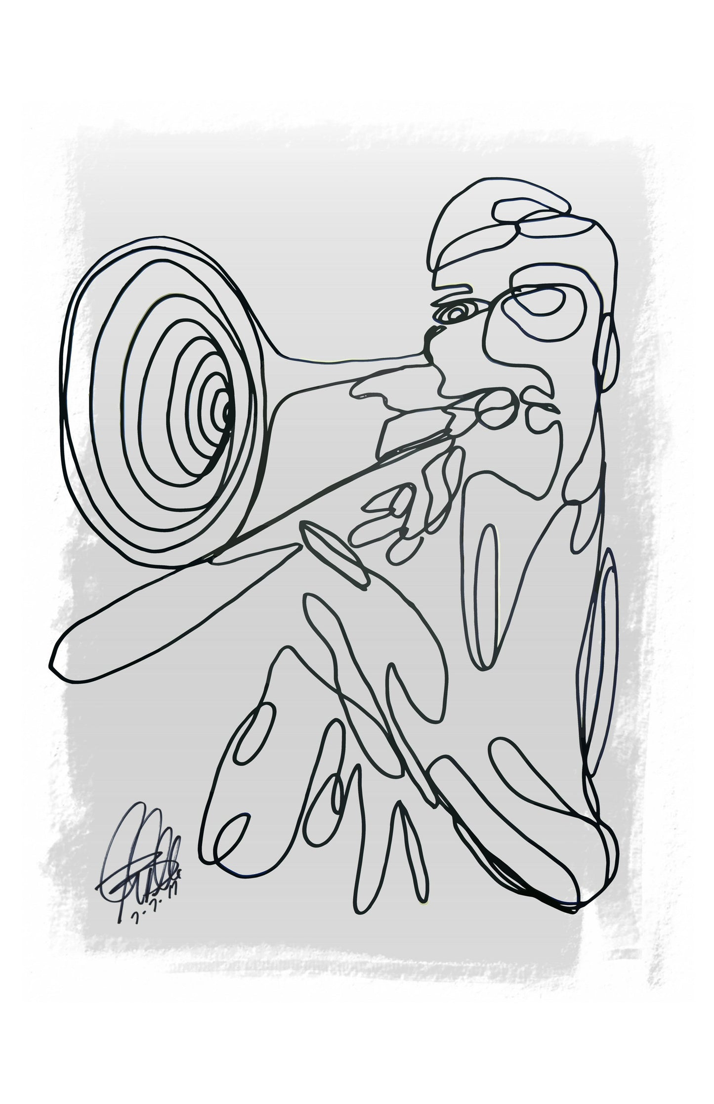 Trombone Player Big Band Music Poster Print Wall Art 11x17