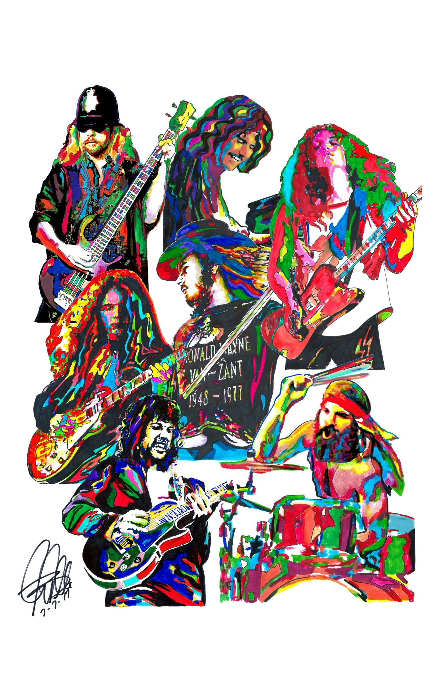 Lynyrd Skynyrd Ronnie Van Zant Rock Music Poster Print Wall Art 11x17