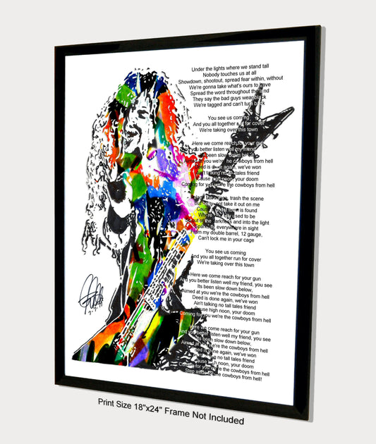 Dimebag Darrell Pantera Guitar Cowboys from Hell Print Poster Wall Art 18x24